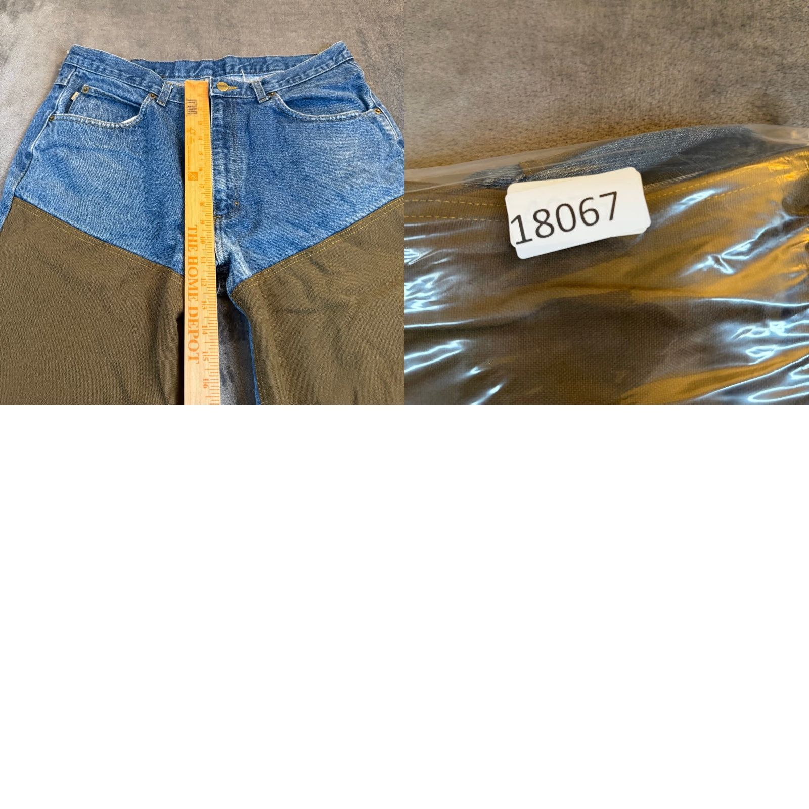Vintage LL Bean Upland Field Jeans Denim Blue Olive Canvas 5-Pocket Mens 35x29 Straight Jeans Mens Regular Denim Cotton Size US 35 - 9 Thumbnail