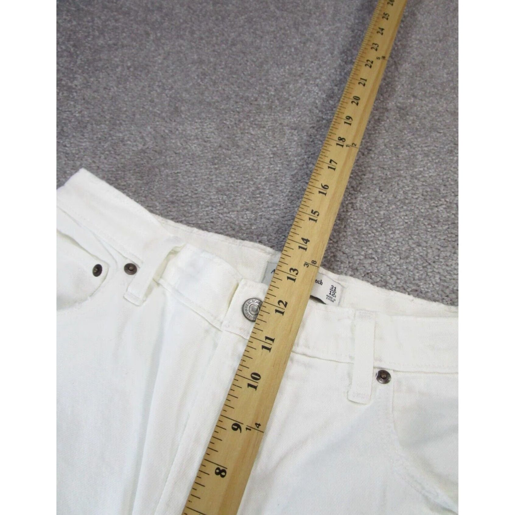 Abercrombie & Fitch Abercrombie Fitch Womens High Rise Straight Jeans White Ripped Size 24" / US 00 / IT 34 - 6 Thumbnail