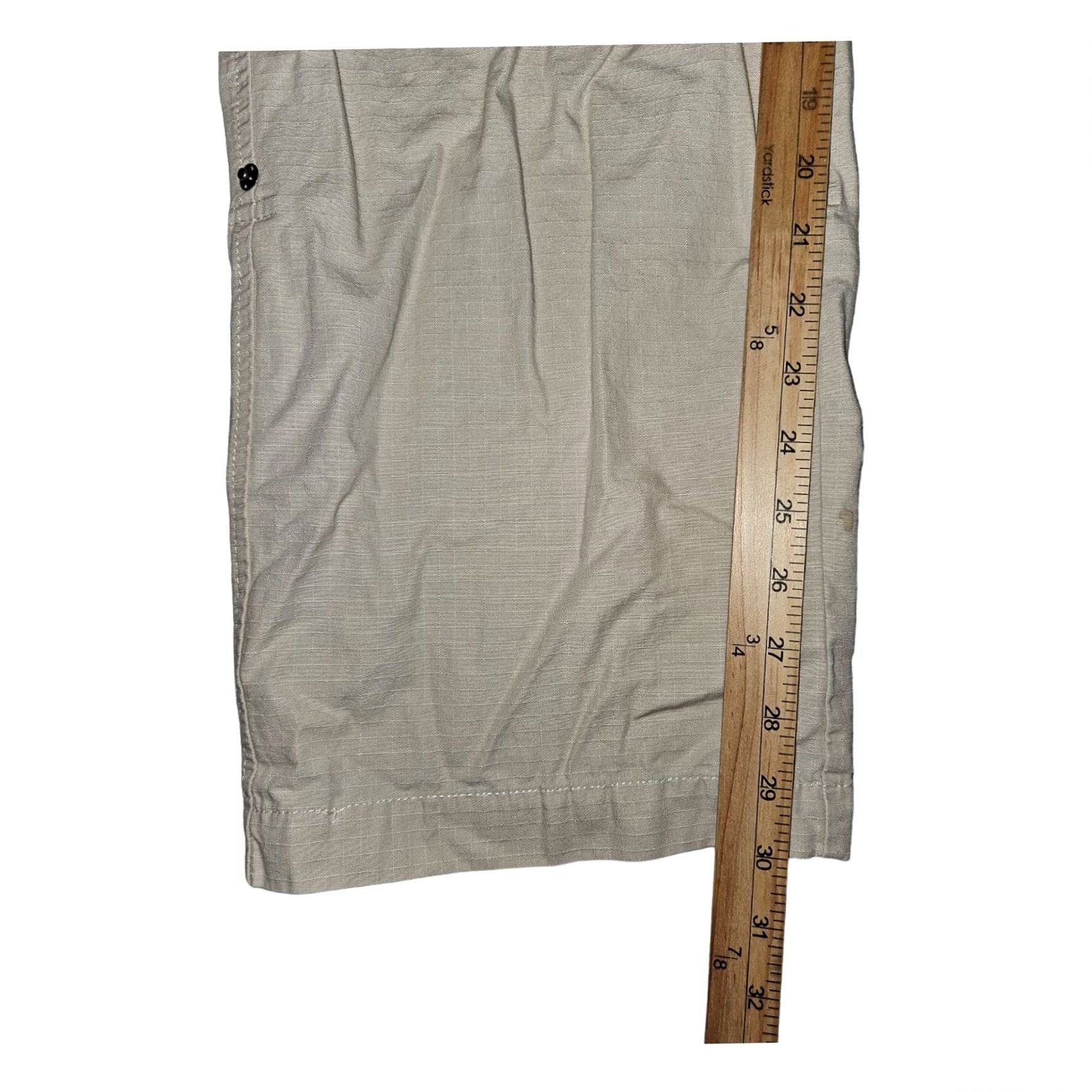 CO Co Cargo Pants Women's 6 Ivory Rip Stop Roll Tab Casual 90s City Hipster Preppy Pockets Straight 30 in Inseam Womens Size 28" / US 6 / IT 42 - 5 Thumbnail