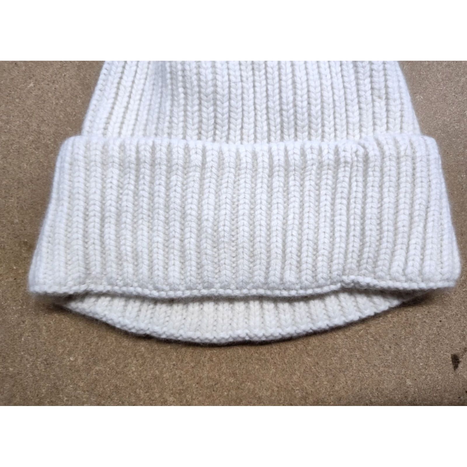 Vintage UNIO Hamburg Beanie Hat One Size Cuffed Ribbed Plain White Warm Knit Thermal Beanie Mens Womens Adults White Knit Thermal Size ONE SIZE - 5 Thumbnail
