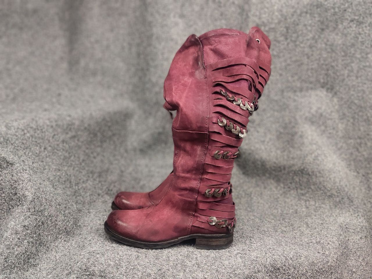 A.S.98 A.S.98 Design Airstep Metal Leather Zip Tall Knee Boots Size US 6 / IT 36 - 8 Thumbnail