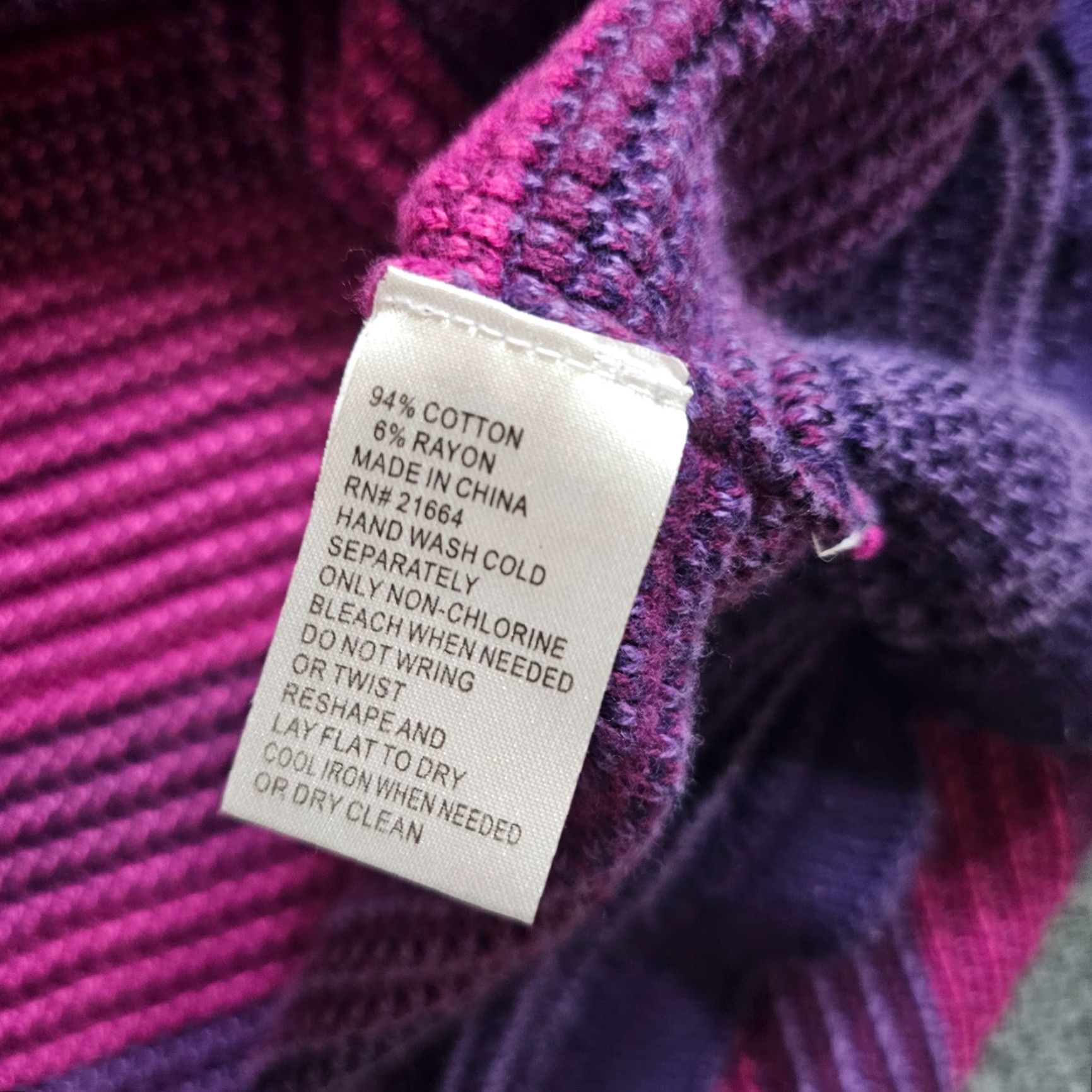 Vintage Foxcroft Sweater Top Womens XL Pink Purple Striped Long Sleeve Round Neck Casual Size XL / US 12-14 / IT 48-50 - 7 Thumbnail