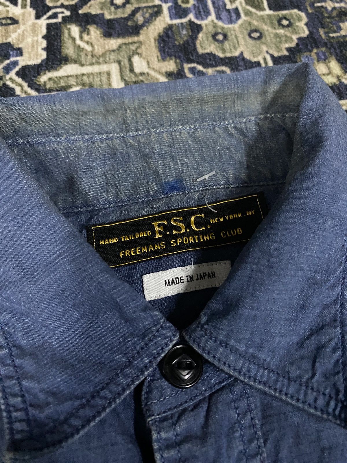 Freemans Sporting Club × Japanese Brand Freeman Sporting Club Chambray Shirt Size US S / EU 44-46 / 1 - 2 Thumbnail