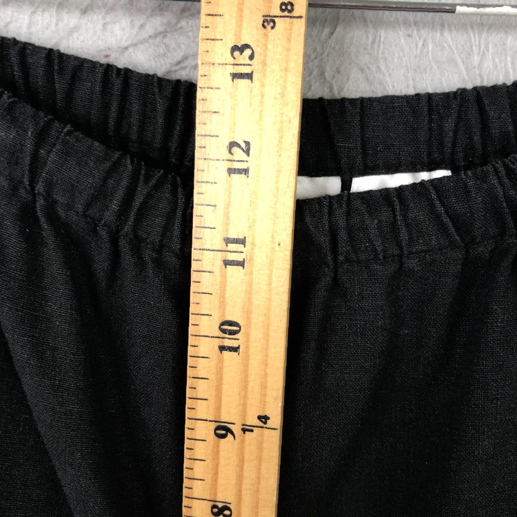 Vintage Alfred Dunner Pants Womens 16 Black Linen Blend Elastic Waist Drawstring Relaxed Size 38" / US 16 / IT 52 - 5 Thumbnail