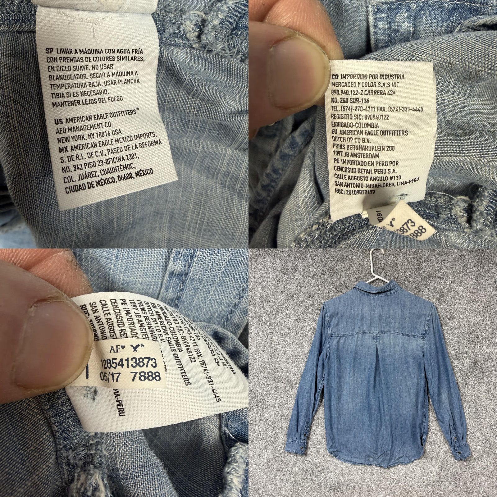 American Eagle Outfitters American Eagle Outfitters Shirt Womens S Blue Denim Boyfriend Fit Chambray Coastal Western Size S / US 4 / IT 40 - 8 Thumbnail