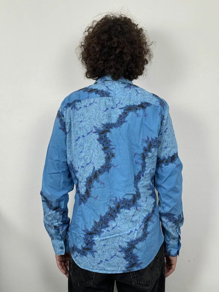 Versace 2010s Versace Blue Abstract Royal Shirt Size US M / EU 48-50 / 2 - 3 Thumbnail