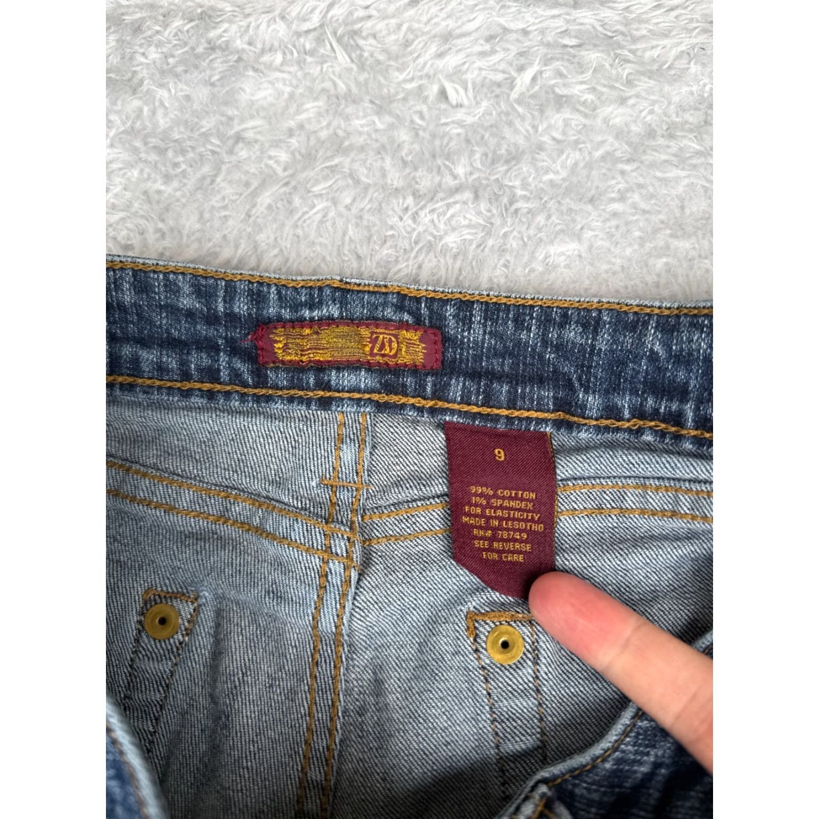 Vintage Zana Di Jeans Junior 9 Blue Denim Cotton Blend Bootcut Flare Low Rise 28x30 Size 30" / US 8 / IT 44 - 6 Thumbnail