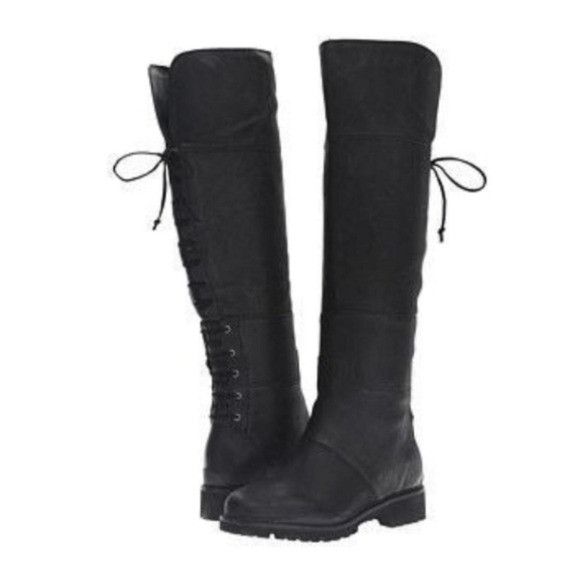 Nine West Nine West Mavira Black Leather Over The Knee OTK Equestrian Size US 7.5 / IT 37.5 - 9 Thumbnail