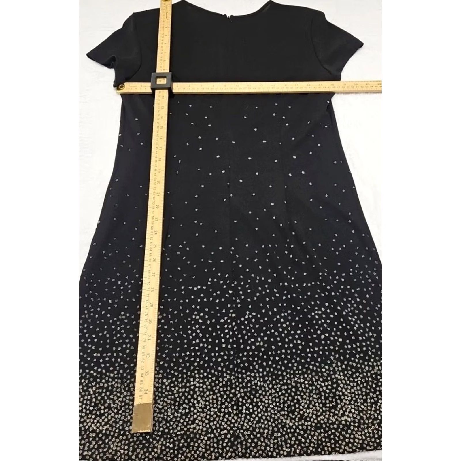 Vintage VINTAGE Jeffrey & Jara Dotted Gradient Black Graphic Sheath Dress Size 14 Made in USA Size XL / US 12-14 / IT 48-50 - 8 Thumbnail