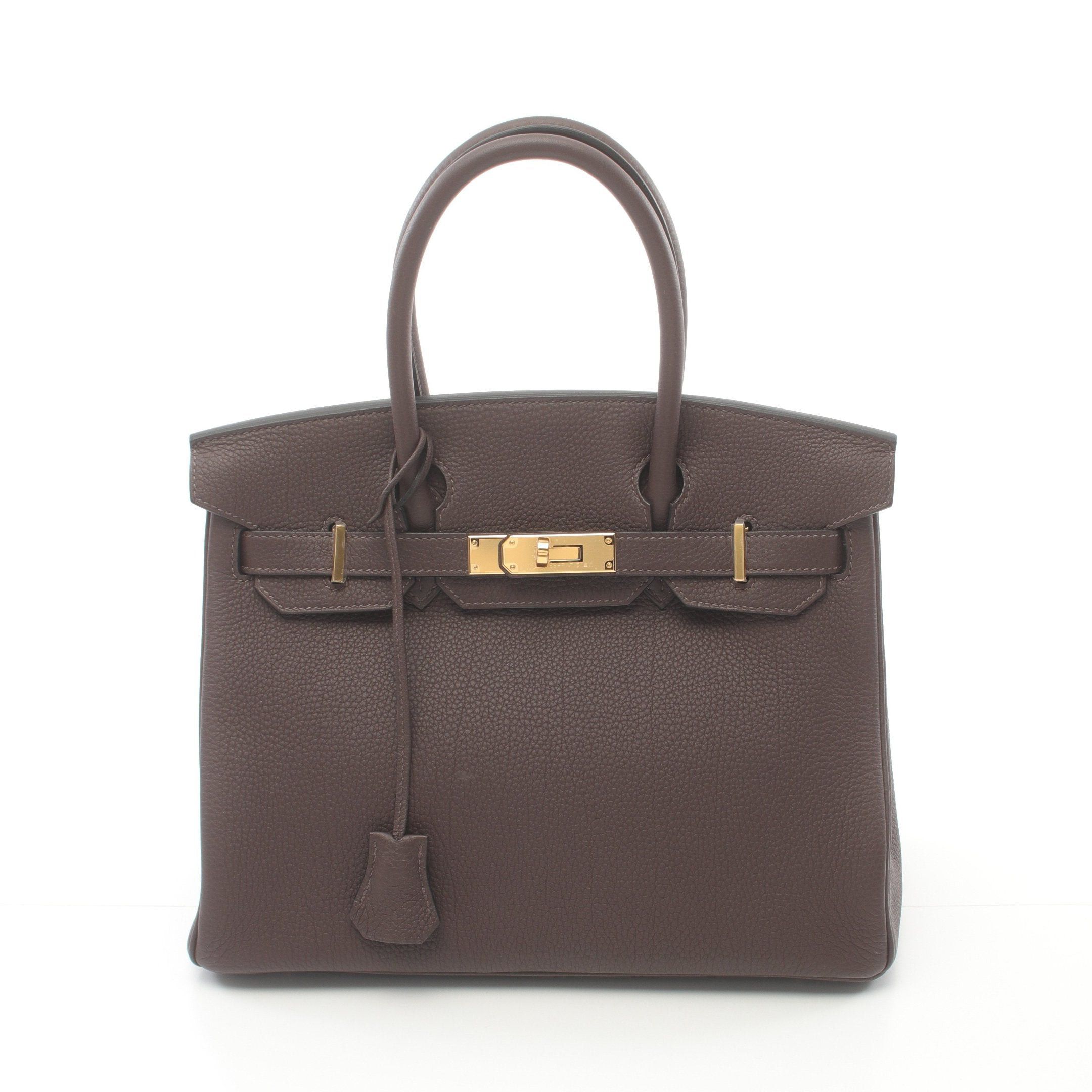 Hermes Birkin 30 Rouge Serie Handbag Togo Dark Brown Gold Hardware