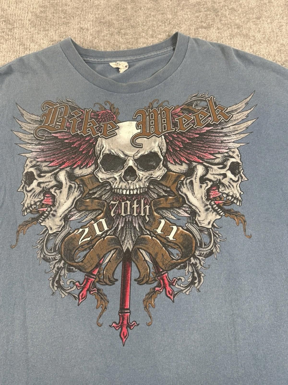 Other Daytona Bike Week Mens Shirt XL Skulls Wings Size US XL / EU 56 / 4 - 5 Thumbnail