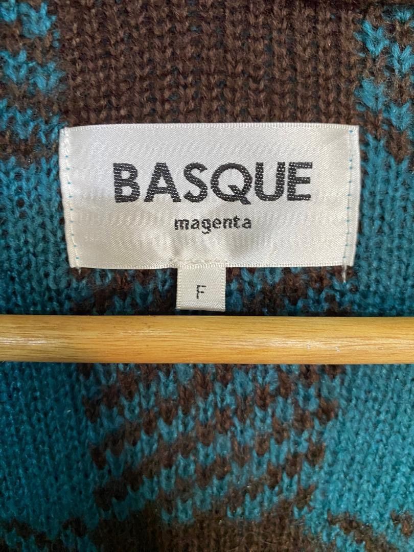 Japanese Brand Vintage Japanese Basque Magenta Cardigan Checked Knit Size US XXL / EU 58 / 5 - 9 Thumbnail
