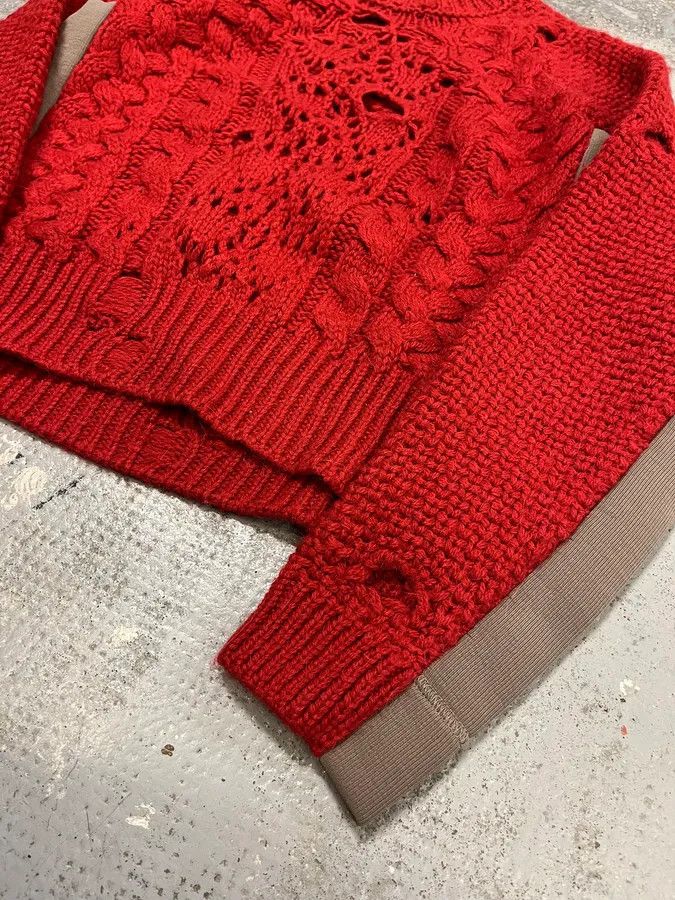 Maison Margiela AW2016 Maison Margiela Deconstructed Perforated Red Sweater Size XS / US 0-2 / IT 36-38 - 6 Thumbnail
