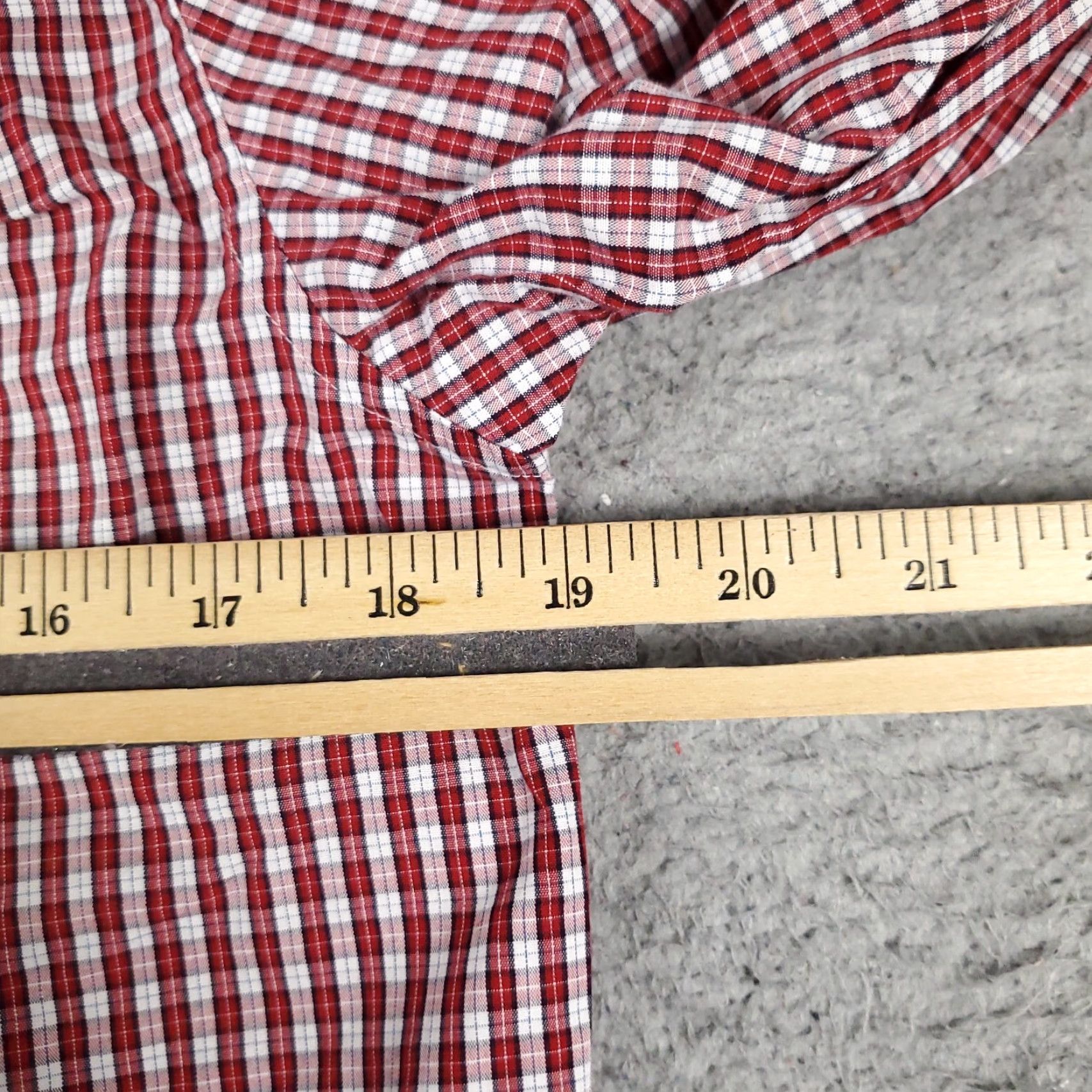Vintage Penguin Dress Shirt Mens Size 15 Red Plaid Long Sleeve Button Up Casual Business Formal Gift Boyfriend Workwear 15 Mens Red Plaid Dress Shirt Size 40R - 7 Thumbnail
