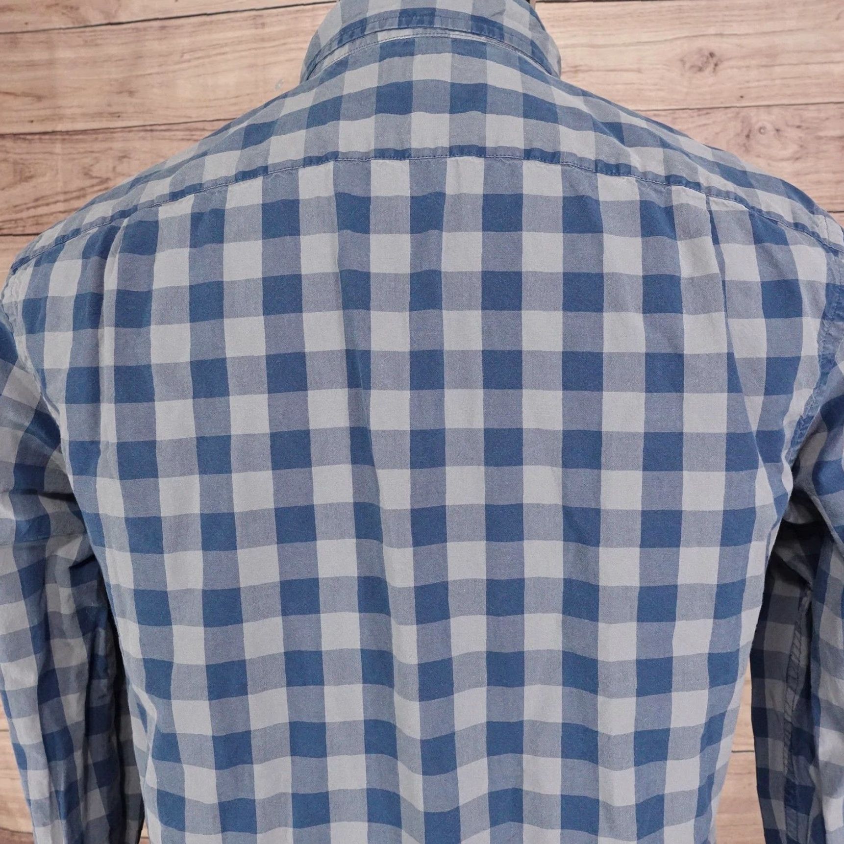 J.Crew VINTAGE J.CREW Shirt Mens Medium Blue Gray Gingham Slim Fit Button-Down Long Sleeve Size US M / EU 48-50 / 2 - 5 Thumbnail