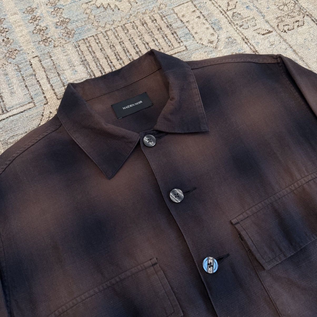 Maiden Noir Ombre Garage Shirt - Brown Plaid Size US L / EU 52-54 / 3 - 2 Thumbnail