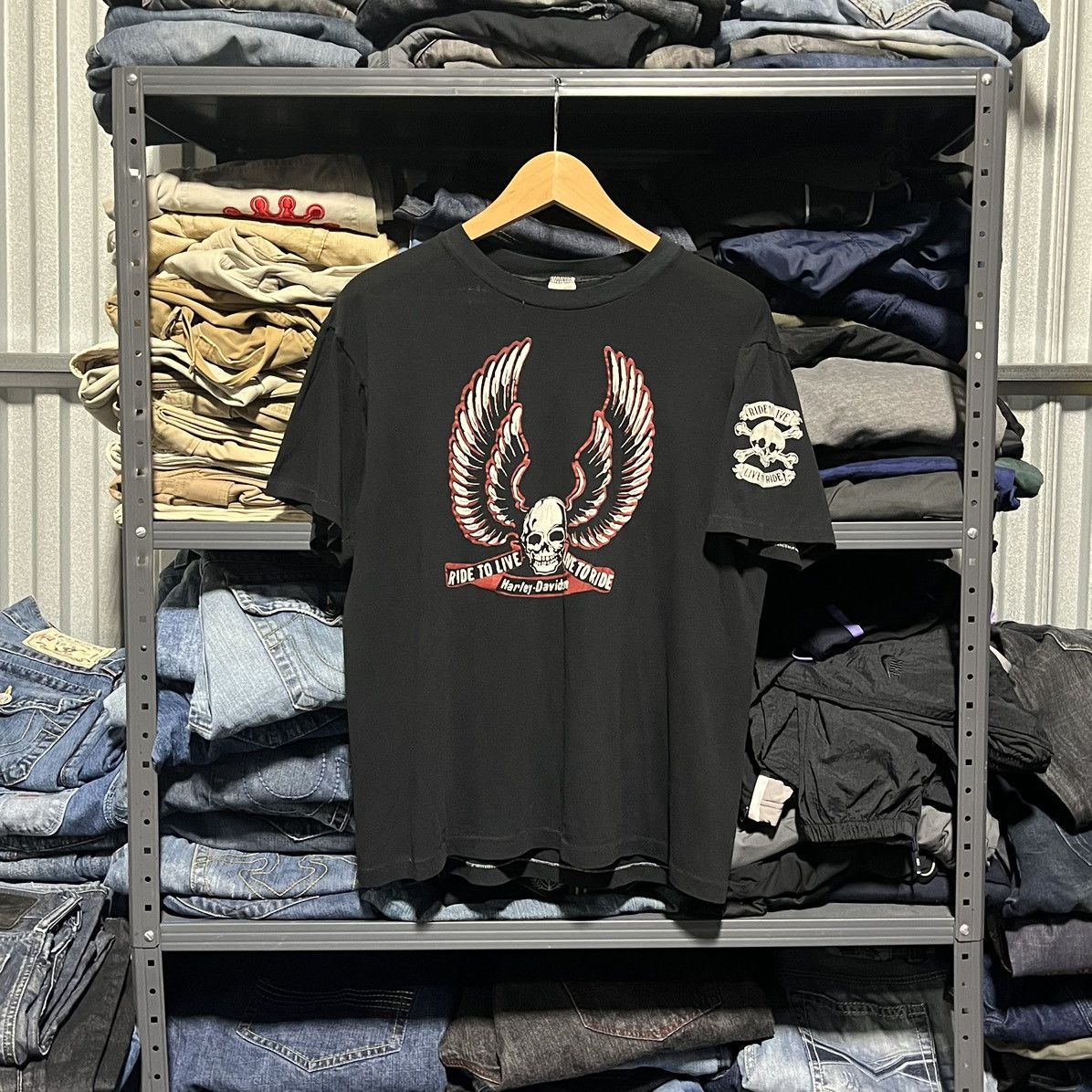 Harley Davidson × Vintage VINTAGE 70s HARLEY DAVIDSON SKULL TEE RIDE TO LIVE RARE Size US M / EU 48-50 / 2 - 2 Thumbnail