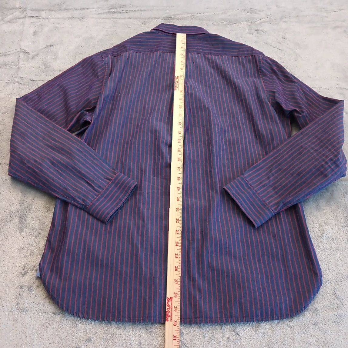 American Eagle Outfitters American Eagle Outfitters Shirt Mens Large Slim Button-Up Striped Long Sleeve Blue Size US L / EU 52-54 / 3 - 5 Thumbnail