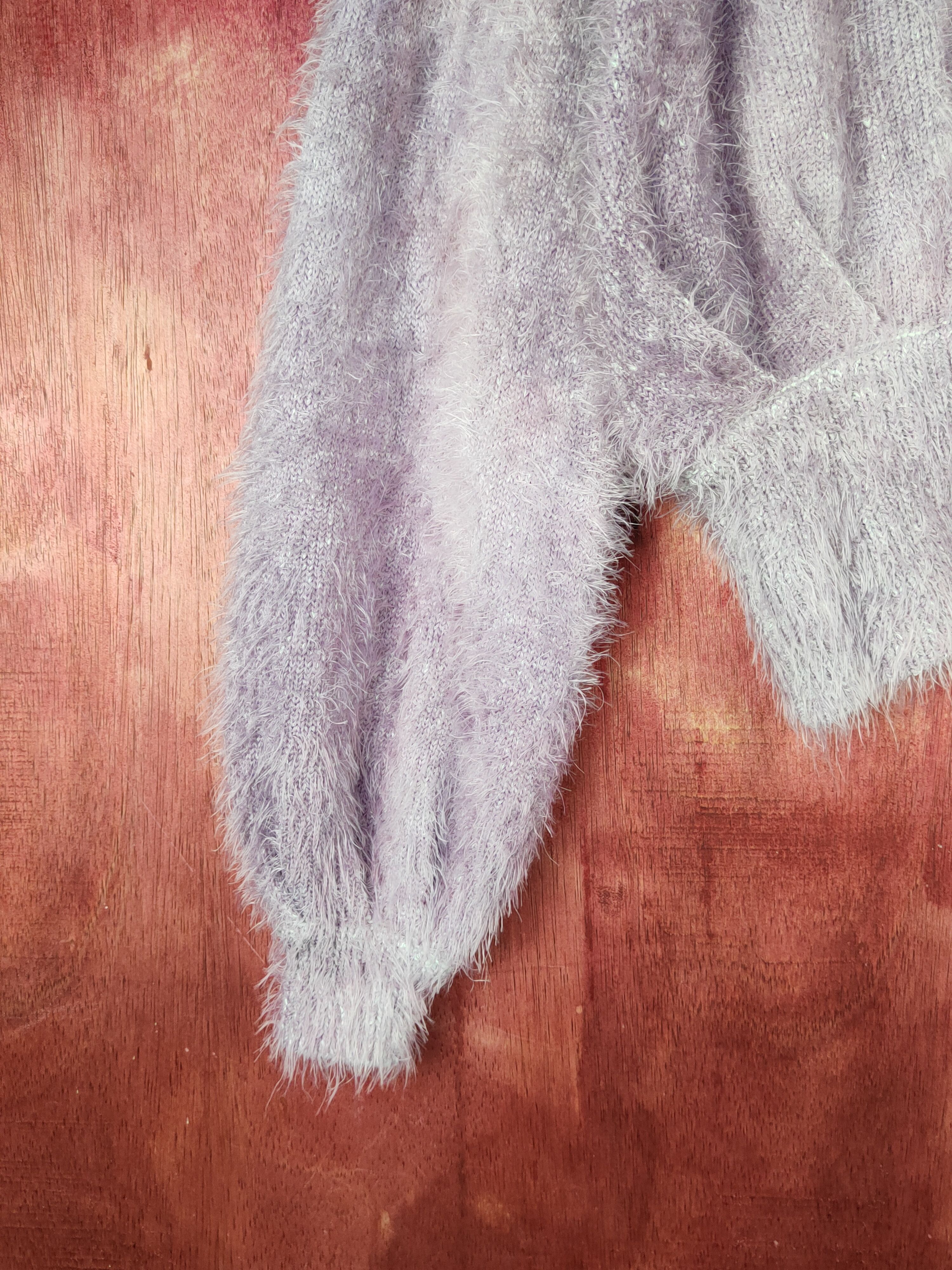 Homespun Knitwear Kobe Lettuce Purple faded Shaggy Fur Mohair Knitwear #S2278 Size S / US 4 / IT 40 - 4 Thumbnail