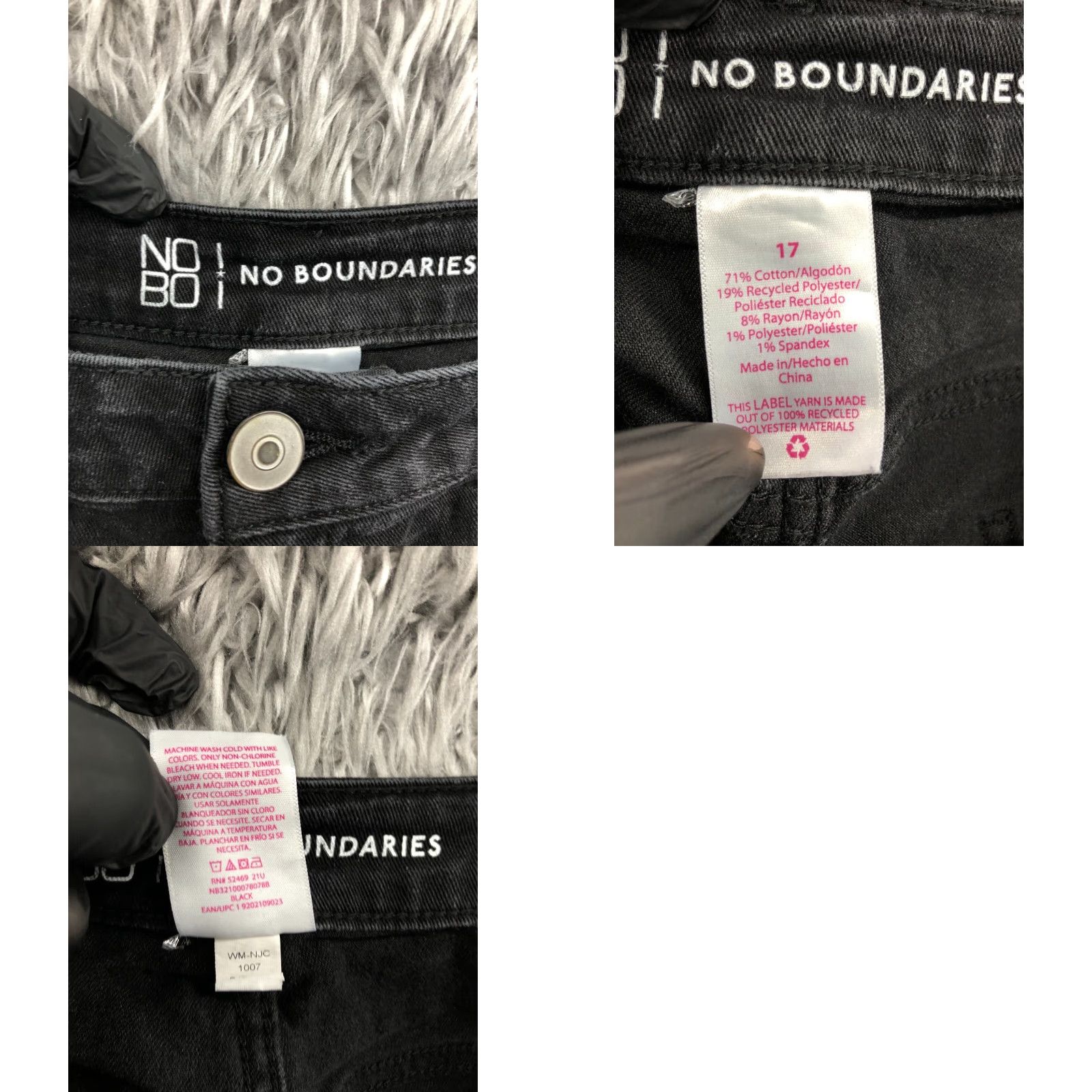 Vintage No Boundaries Jeans High Rise Ankle Size 17 Juniors Womens Dark Wash Black Denim Regular 5-Pocket Womens Jeans Size 38" / US 16 / IT 52 - 8 Thumbnail