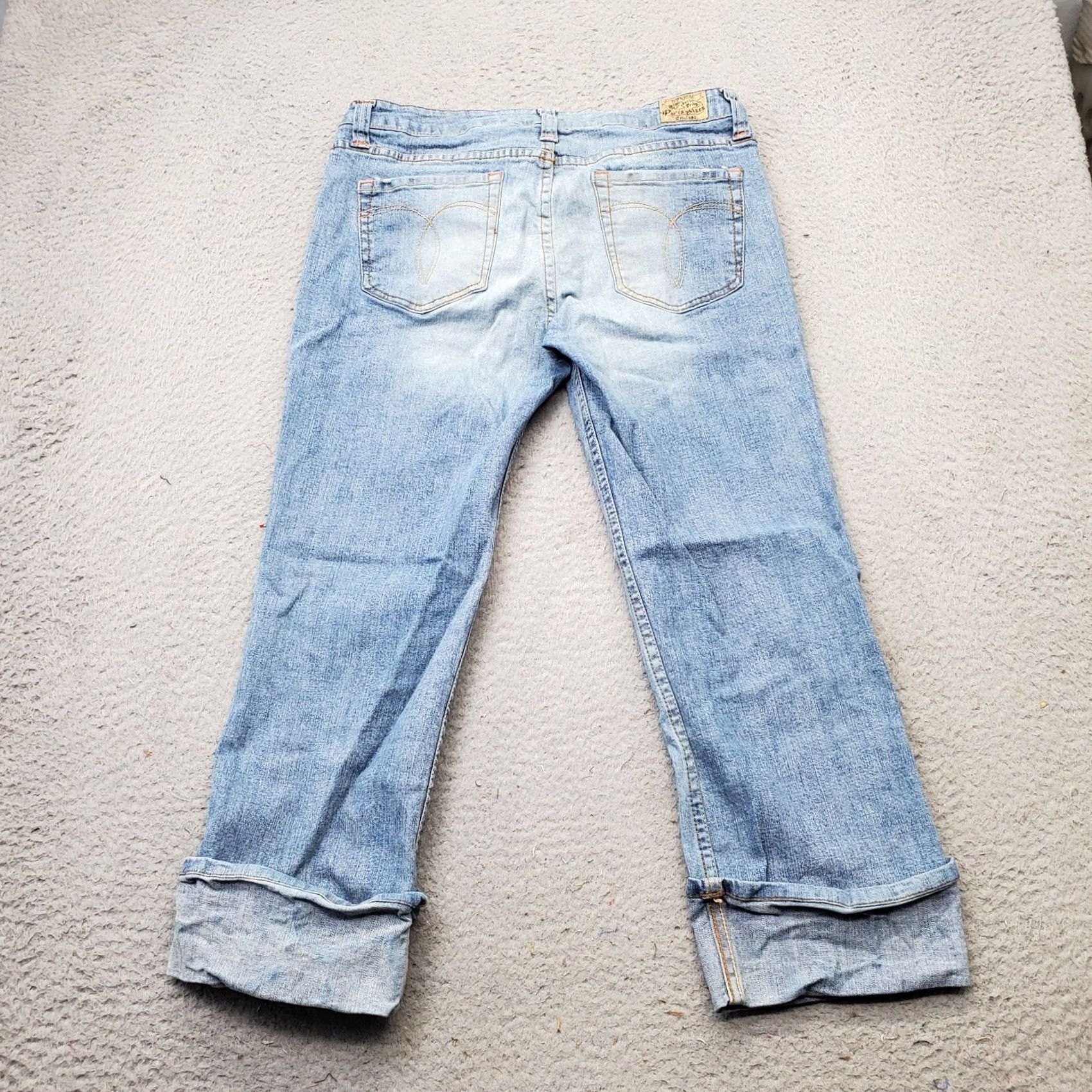 Vintage Paris Blues Jeans Womens 11 Blue Denim 5-Pocket Design Cuffed Hem Straight Leg Jeans Women’s 11 Blue Denim 5-Pocket Design Cuffed Hem Size 32" / US 10 / IT 46 - 2 Thumbnail