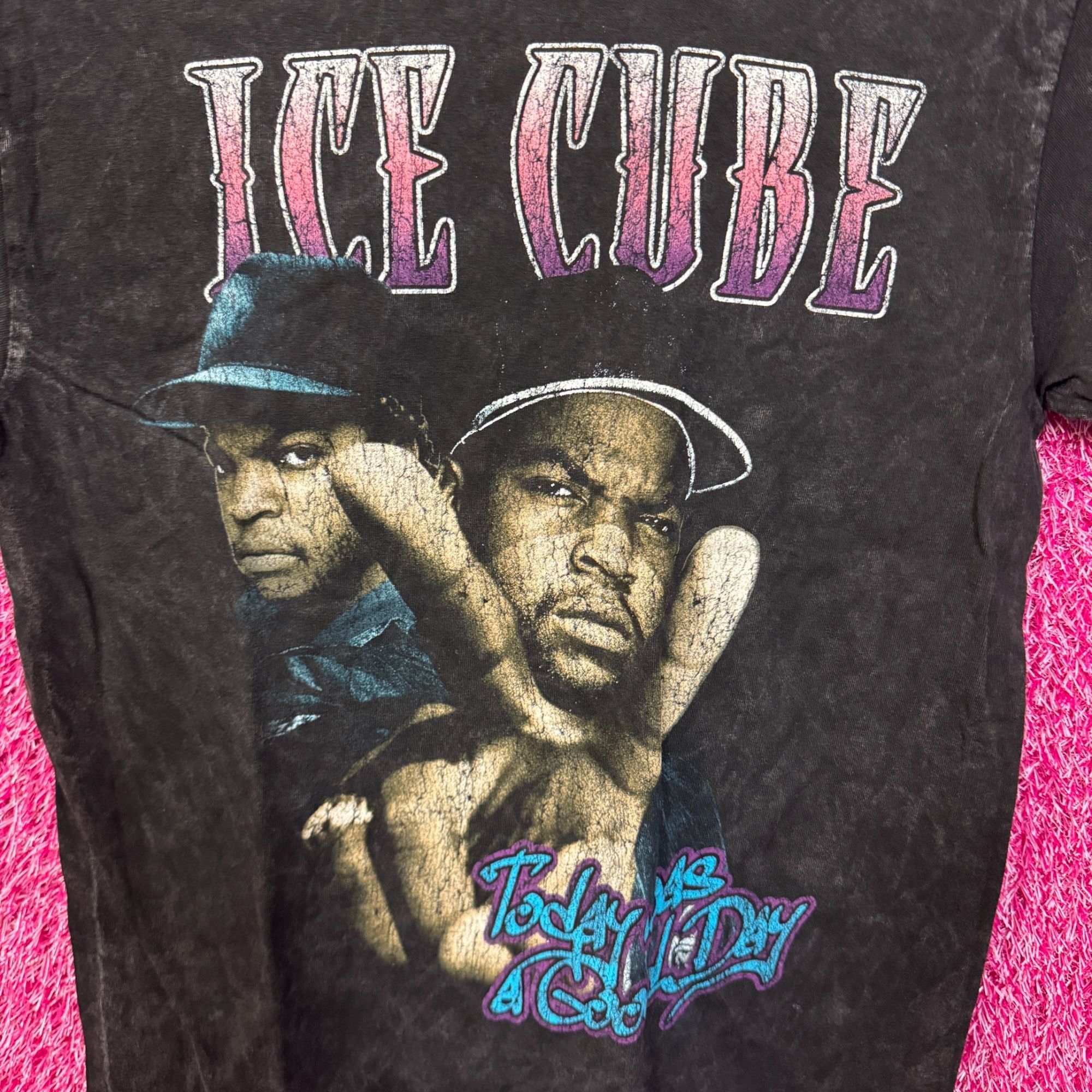 Rap Tees Ice Cube Today Was a Good Day West Coast Rap Acid Wash Tee M Size US M / EU 48-50 / 2 - 2 Thumbnail