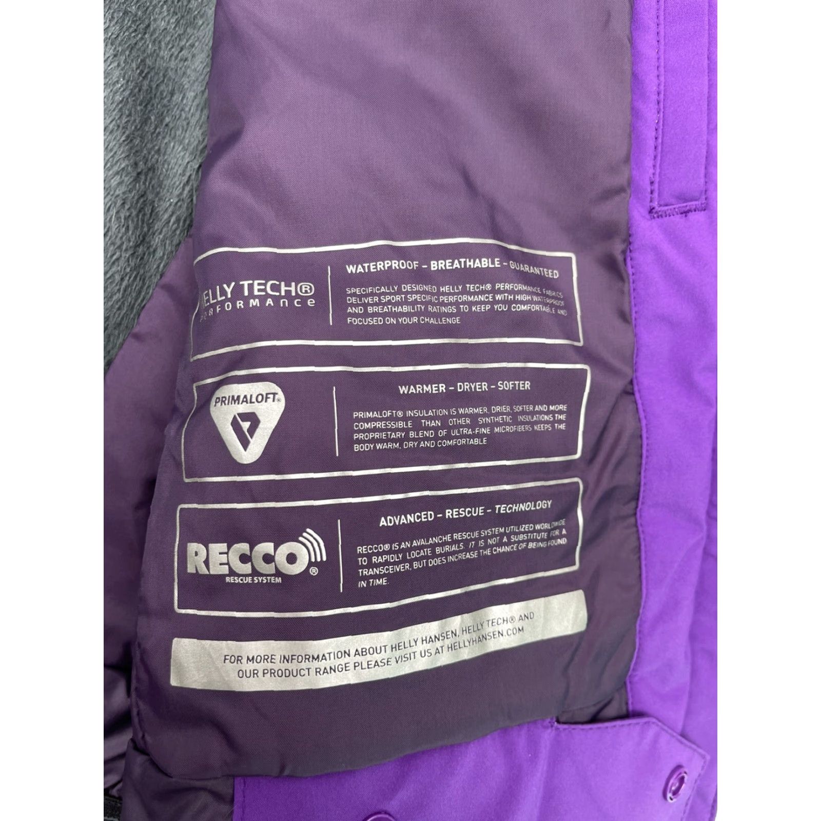 Helly Hansen Helly Hansen Jacket Women's M Purple Snowboard Lined Vented Tech Performance Ski Size M / US 6-8 / IT 42-44 - 3 Thumbnail