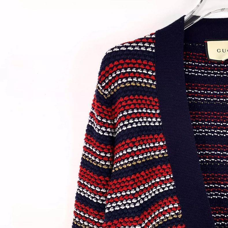 Gucci Gucci Colorful Striped Knit Cardigan V-Neck-2506 Size US L / EU 52-54 / 3 - 3 Thumbnail