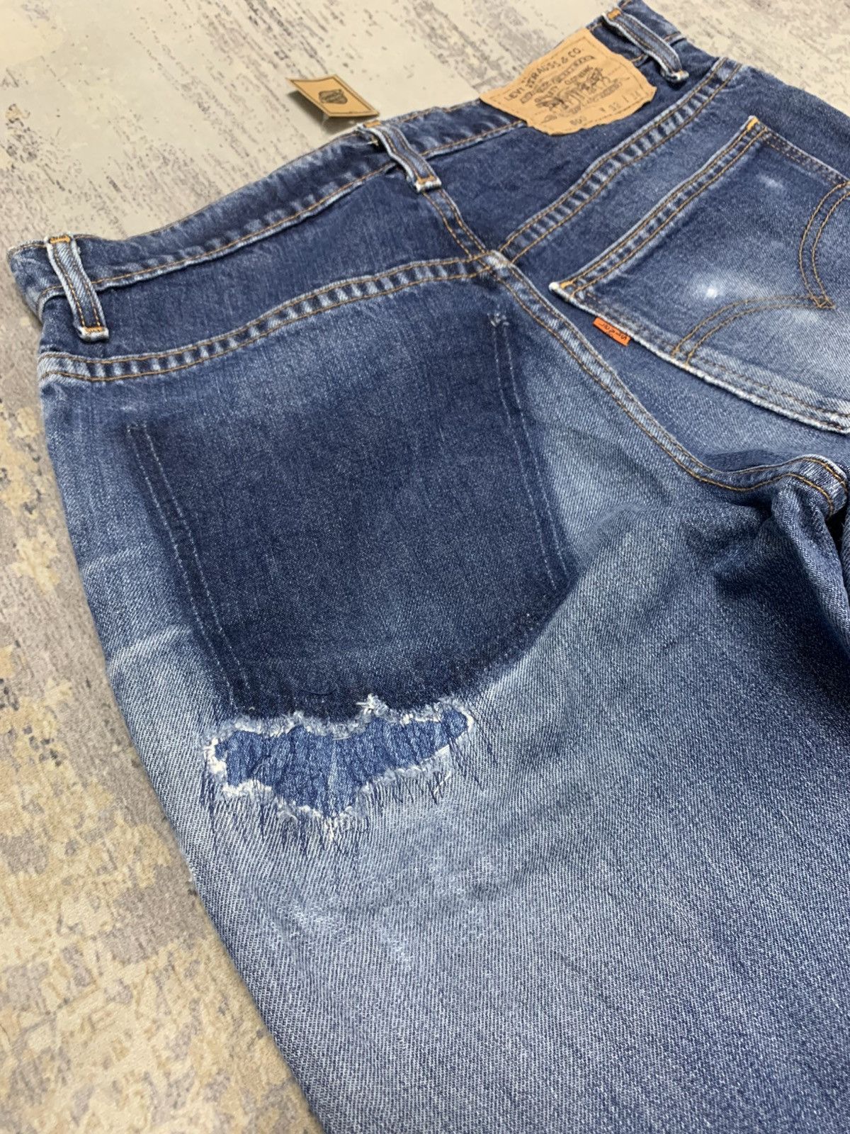 Levi's Vintage LEVIS 605 Orange Tab Distressed Jeans Ghost Pocket Size US 31 - 10 Thumbnail