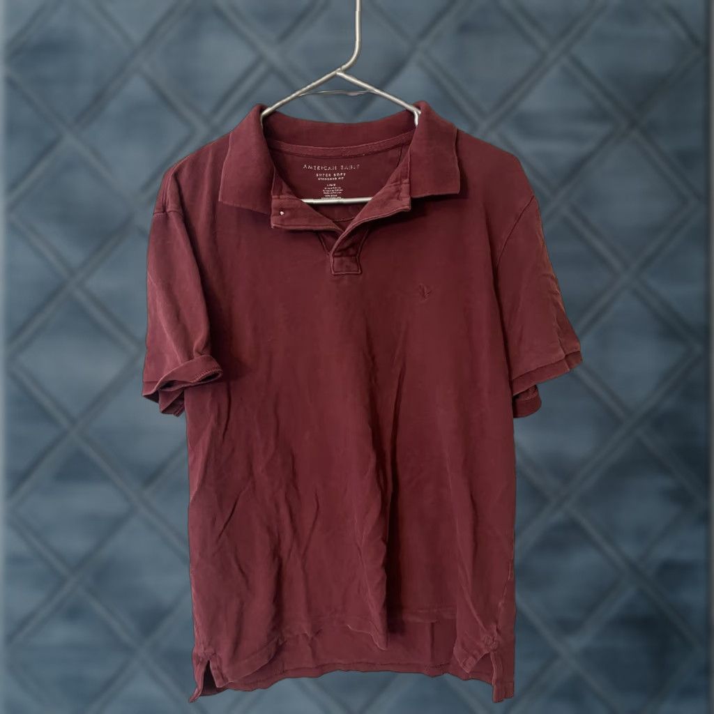 American Eagle Outfitters AMERICAN EAGLE OUTFITTERS Polo Shirt Men L Maroon Short Sleeve Button Collar Cotton Blend Super Soft Activewear Golf Shirt Regular Size Type: Regular Size US L / EU 52-54 / 3 - 1 Thumbnail