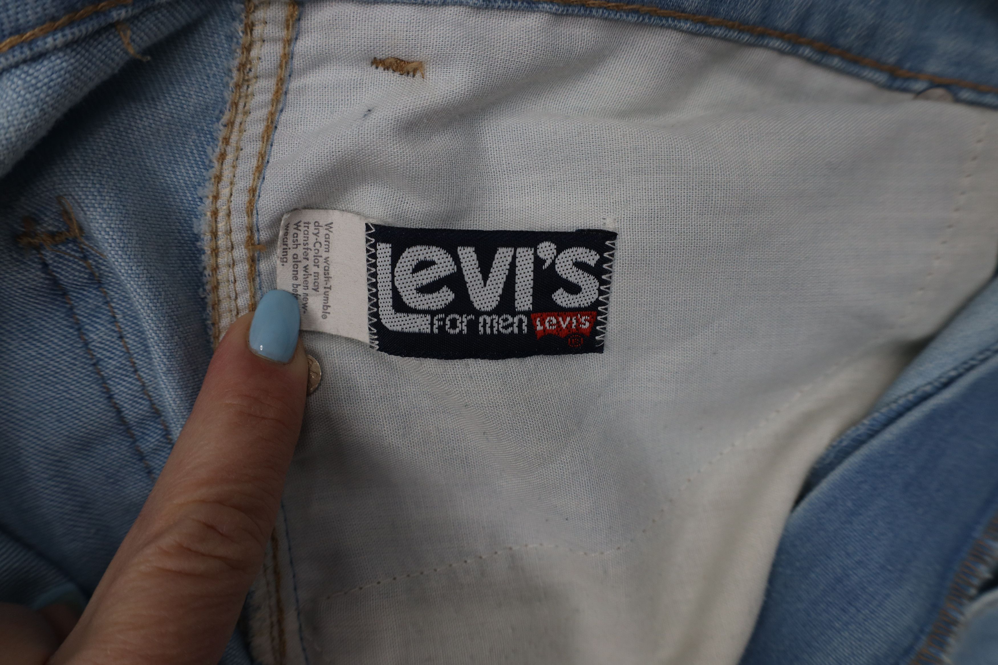 Levi's Vintage 70s Levis Orange Tab Bell Bottoms Jeans Blue USA Size US 38 / EU 54 - 10 Thumbnail