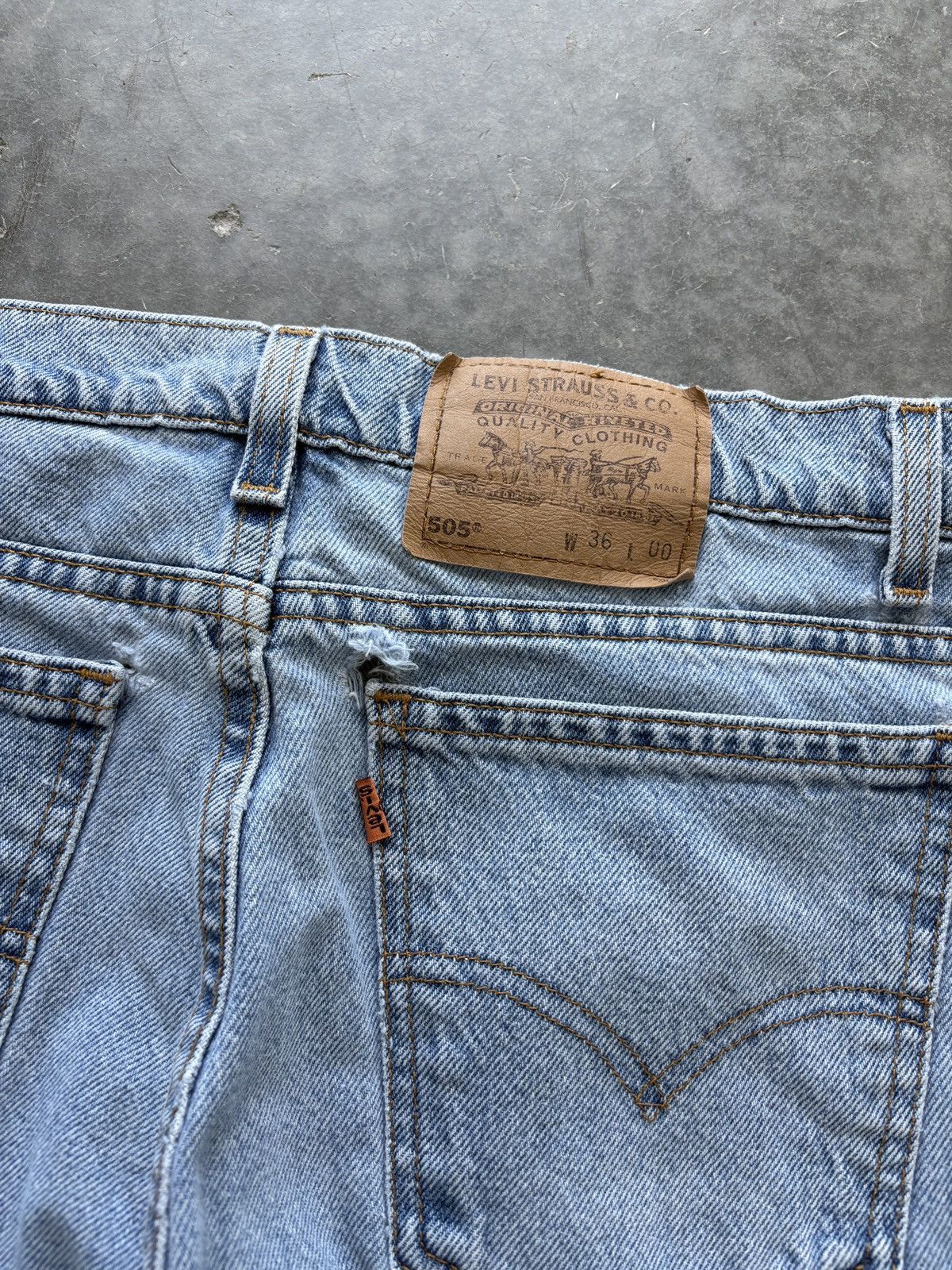 Levi's Vintage 90s Levis 505 Orange Tab Denim Jean Shorts Size US 36 / EU 52 - 6 Thumbnail