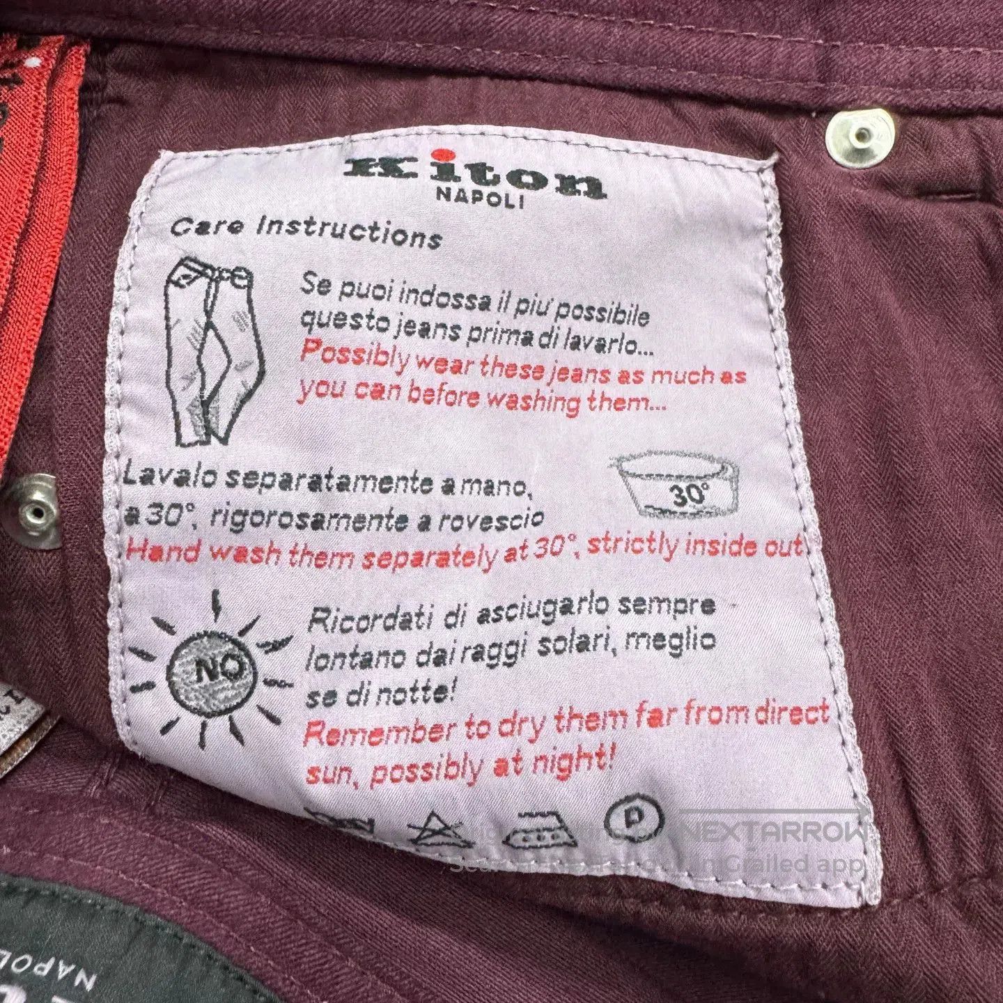 Kiton Kiton Burgundy Casual Pants. Size US 31 - 4 Thumbnail