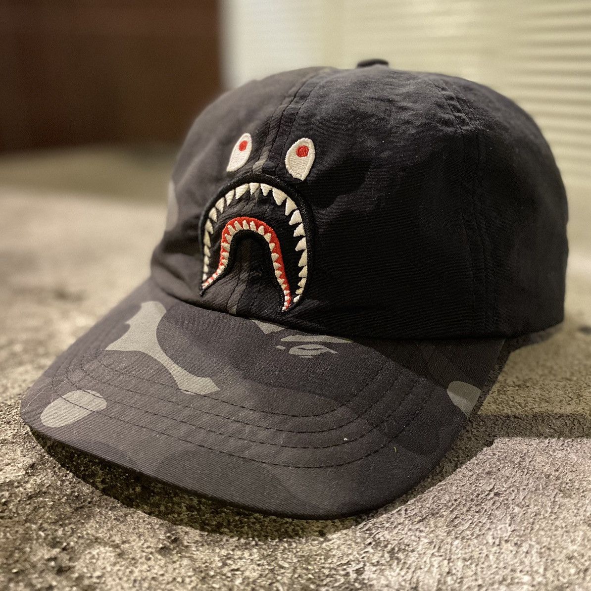 Bape BAPE Color Camo Shark Panel Cap Black Grailed