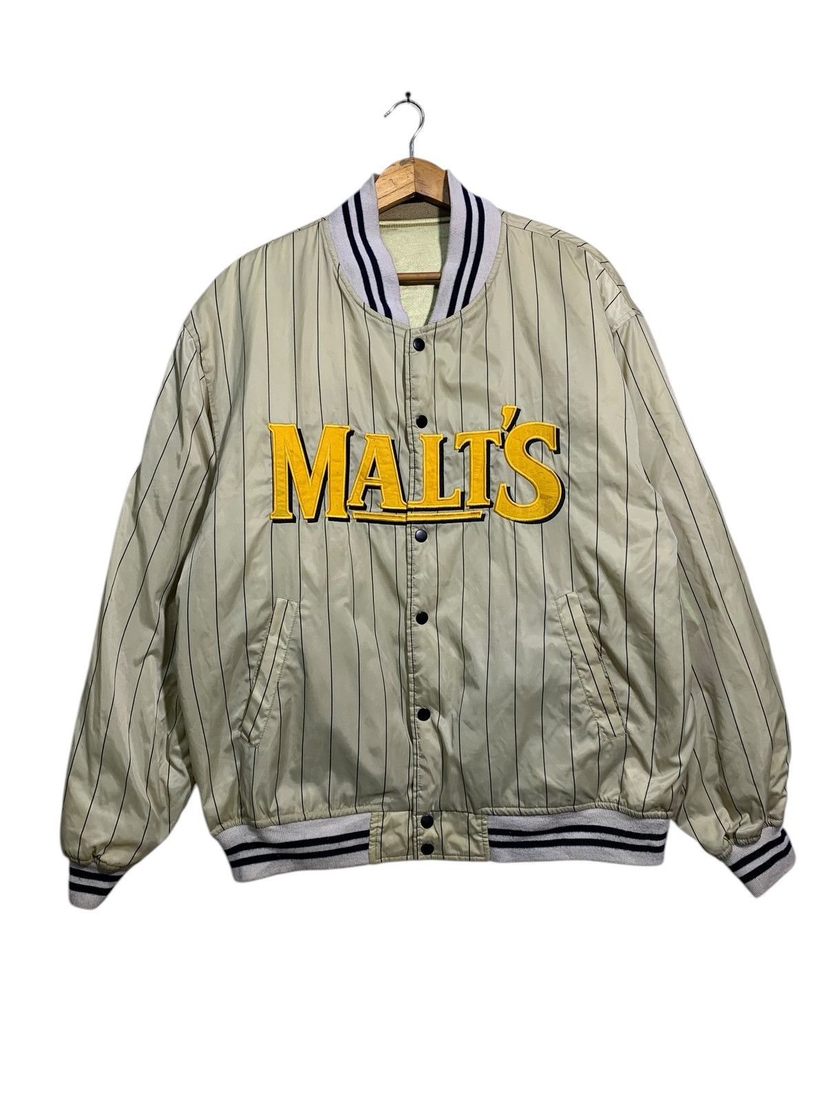 Japanese Brand 🔥VTG MALTS BEER VARSITY JACKETS REVERSIBLE Size US L / EU 52-54 / 3 - 1 Thumbnail