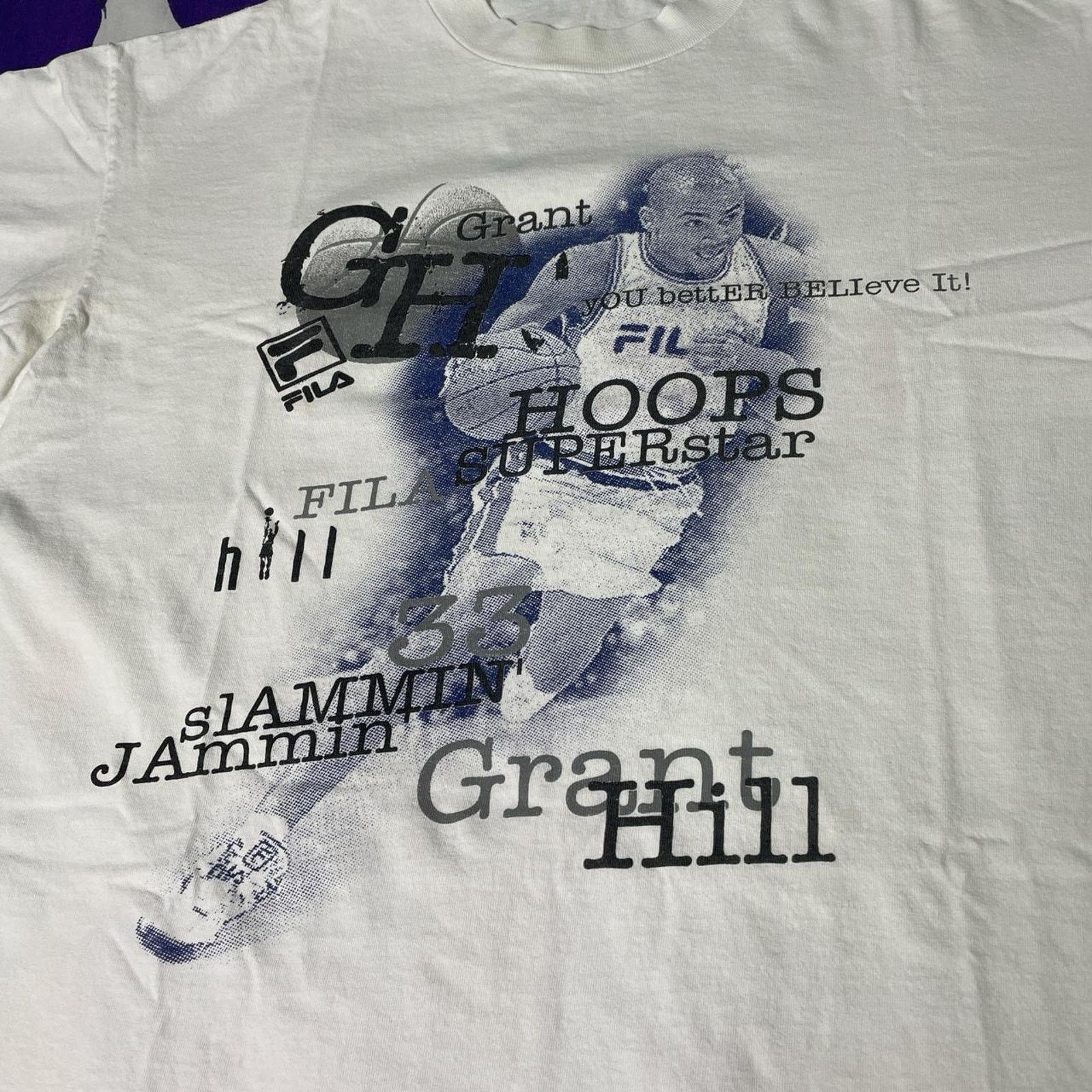 Fila × NBA × Vintage VTG 90s FILA NBA Grant Hill Detroit Pistons Basketball Tee Size US L / EU 52-54 / 3 - 3 Thumbnail