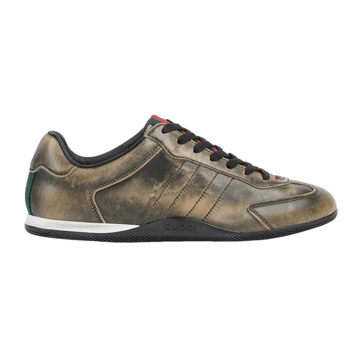 Gucci GUCCI Shift $1050 Black Leather Sneakers New & Authentic (Wo Size US 6 / IT 36 - 1 Thumbnail