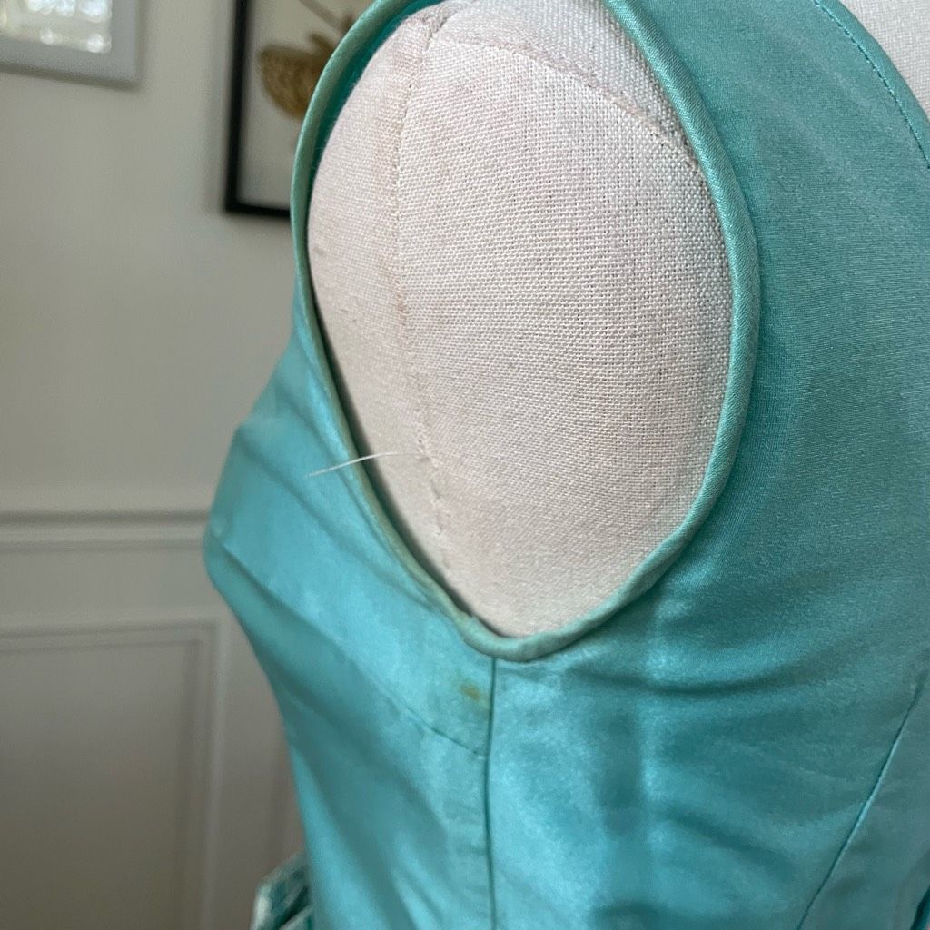 Vintage Vintage 60s Turquoise Blue Ivory Lace Fit & Flare Dress Shru Size XS / US 0-2 / IT 36-38 - 14 Thumbnail
