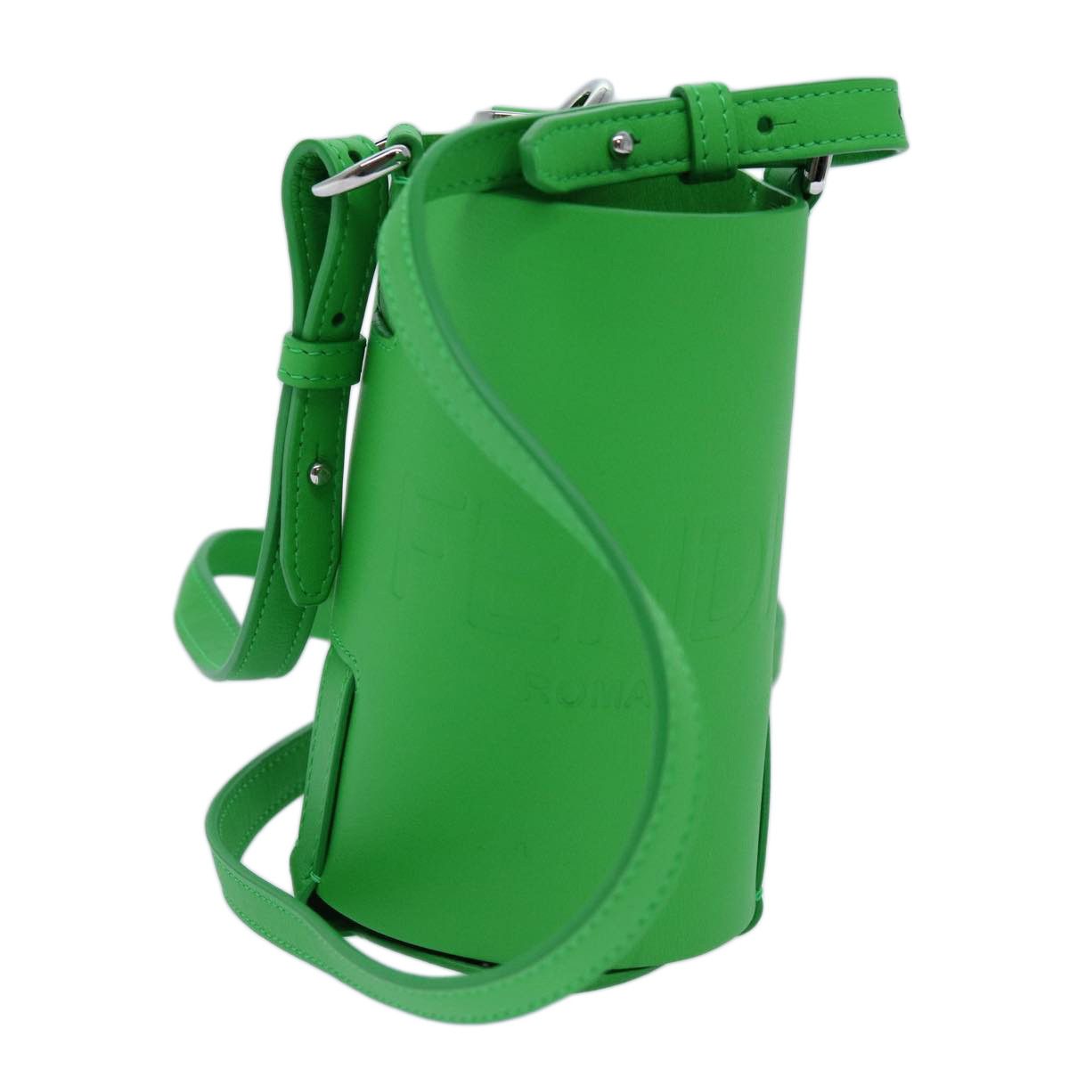 image of Fendi Bottle Holder Water Bottle Leather Green Auth 70256A, Women's