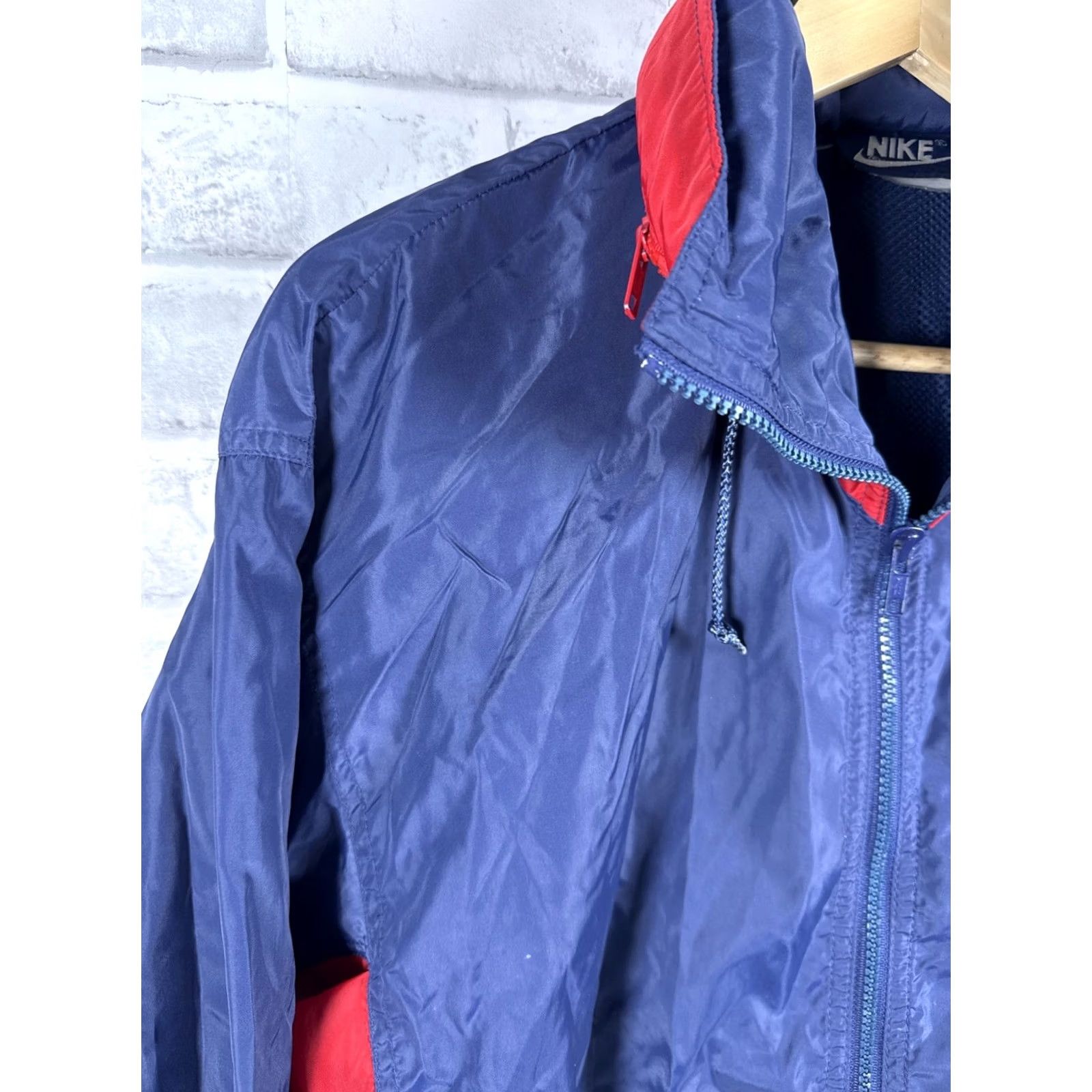 Nike VTG 1980’s Nike Hooded Windbreaker Track Jacket Full Zip Blue Tag Nylon Mens M Size US M / EU 48-50 / 2 - 6 Thumbnail