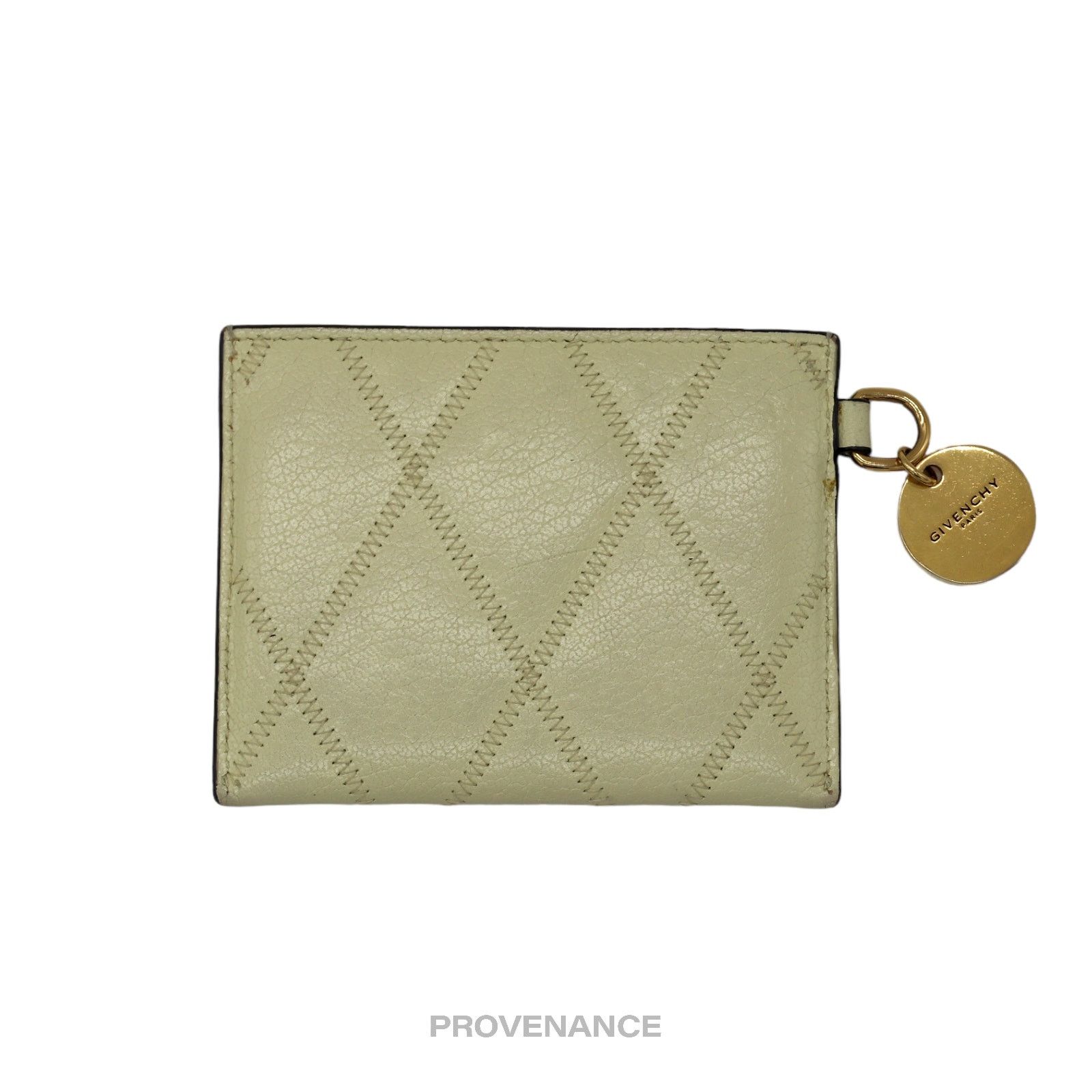 Givenchy 🔴 Givenchy Card Holder Wallet - Quilted Ivory Leather Size ONE SIZE - 2 Thumbnail