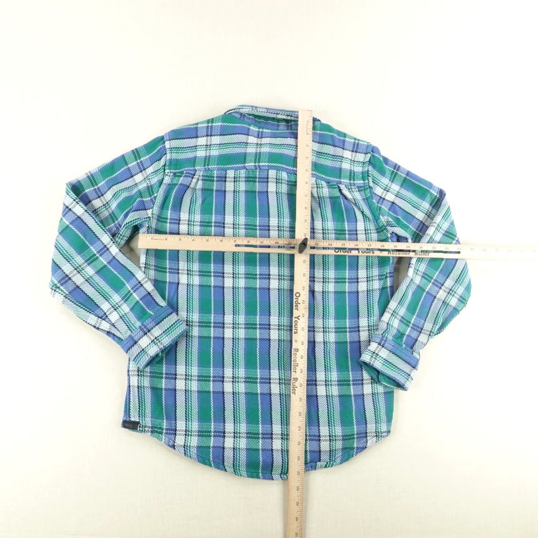 Outerknown VINTAGE Outerknown Men's Shirt Small Long Sleeve Cotton Flannel Plaid Heavyweight Blue Green Casual Size US S / EU 44-46 / 1 - 6 Thumbnail