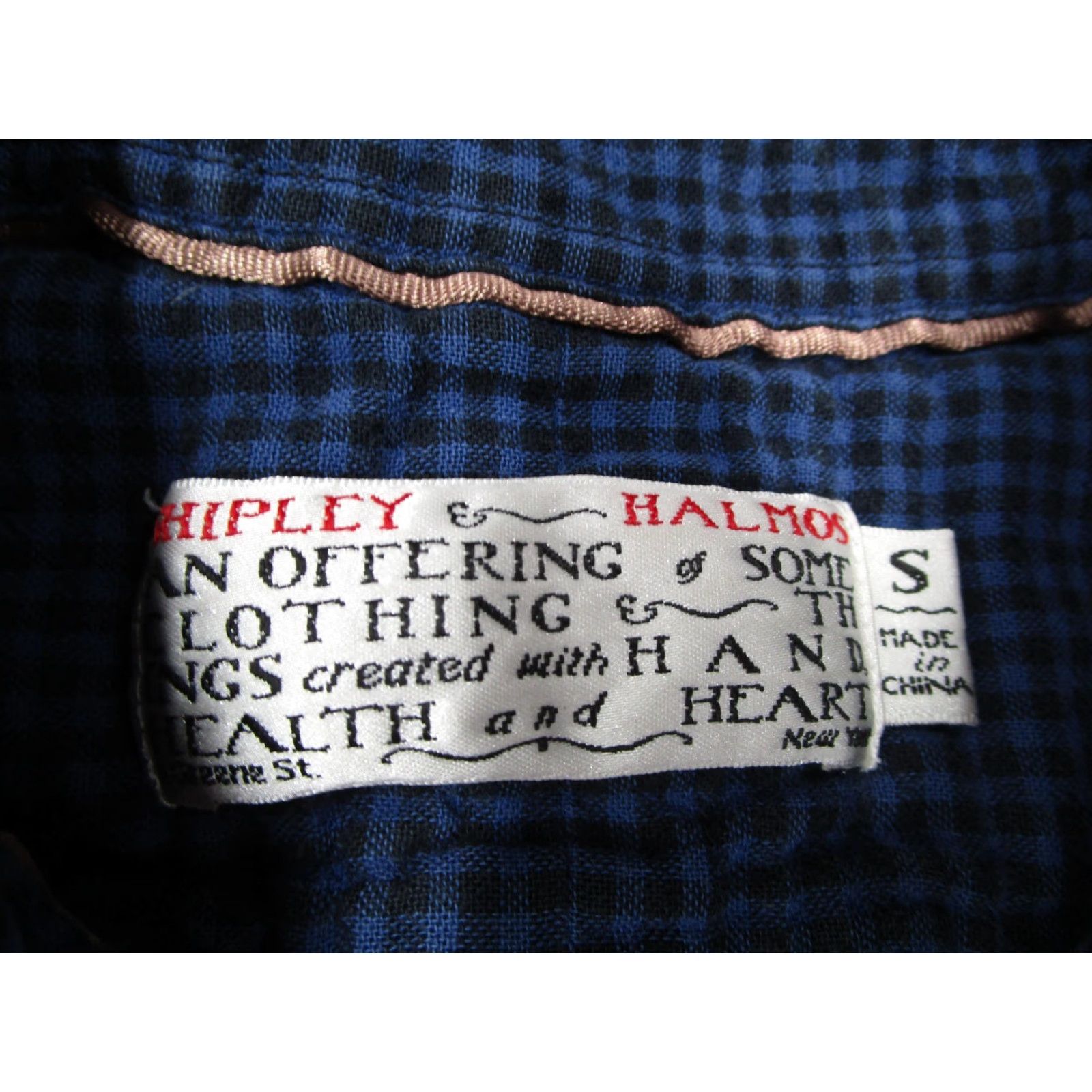 Vintage VINTAGE Shipley & Halmos Shirt Mens S Blue Check Cotton Button Up Casual Long Sleeve Size US S / EU 44-46 / 1 - 3 Thumbnail