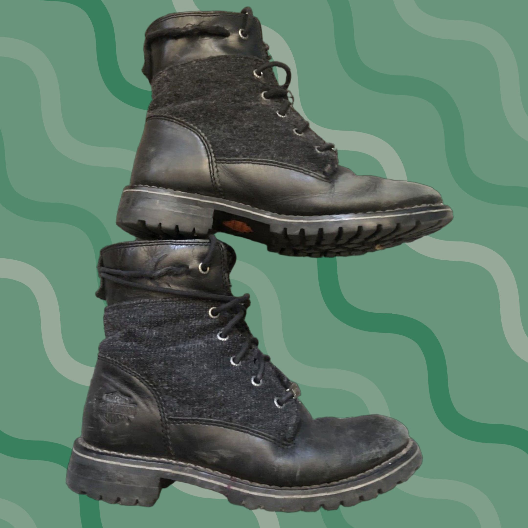 Harley Davidson Harley-Davidson Dana Boots Gray Black Size 8M Womens Boot Fall Spring Summer Winter Casual Workwear 39 EU 6 UK 8 US Size US 6 / IT 36 - 1 Thumbnail