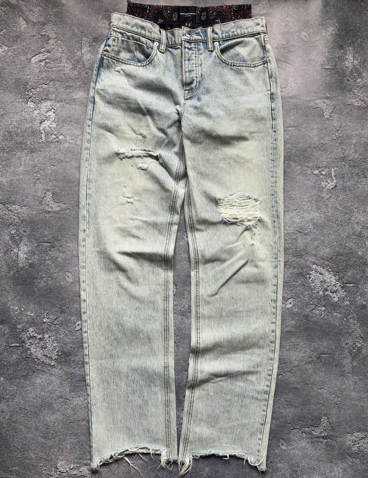 Alexander Wang Alexander Wang Y2K Distressed Layered Boxer Jeans Size 25 Size 25" / US 0 / IT 36 - 1 Thumbnail