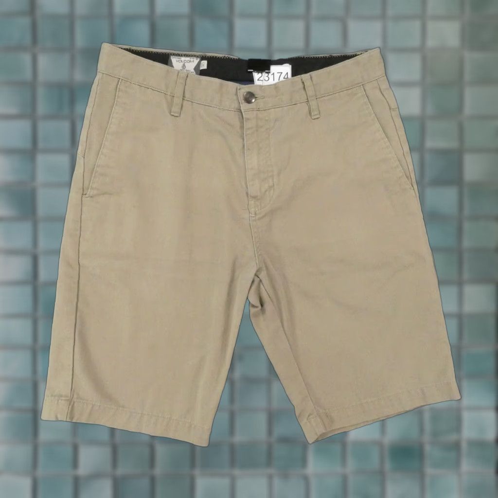 Volcom Volcom Shorts Mens 30 Chino Flat Front Khaki Casual Logo Lightweight Size US 31 - 1 Thumbnail