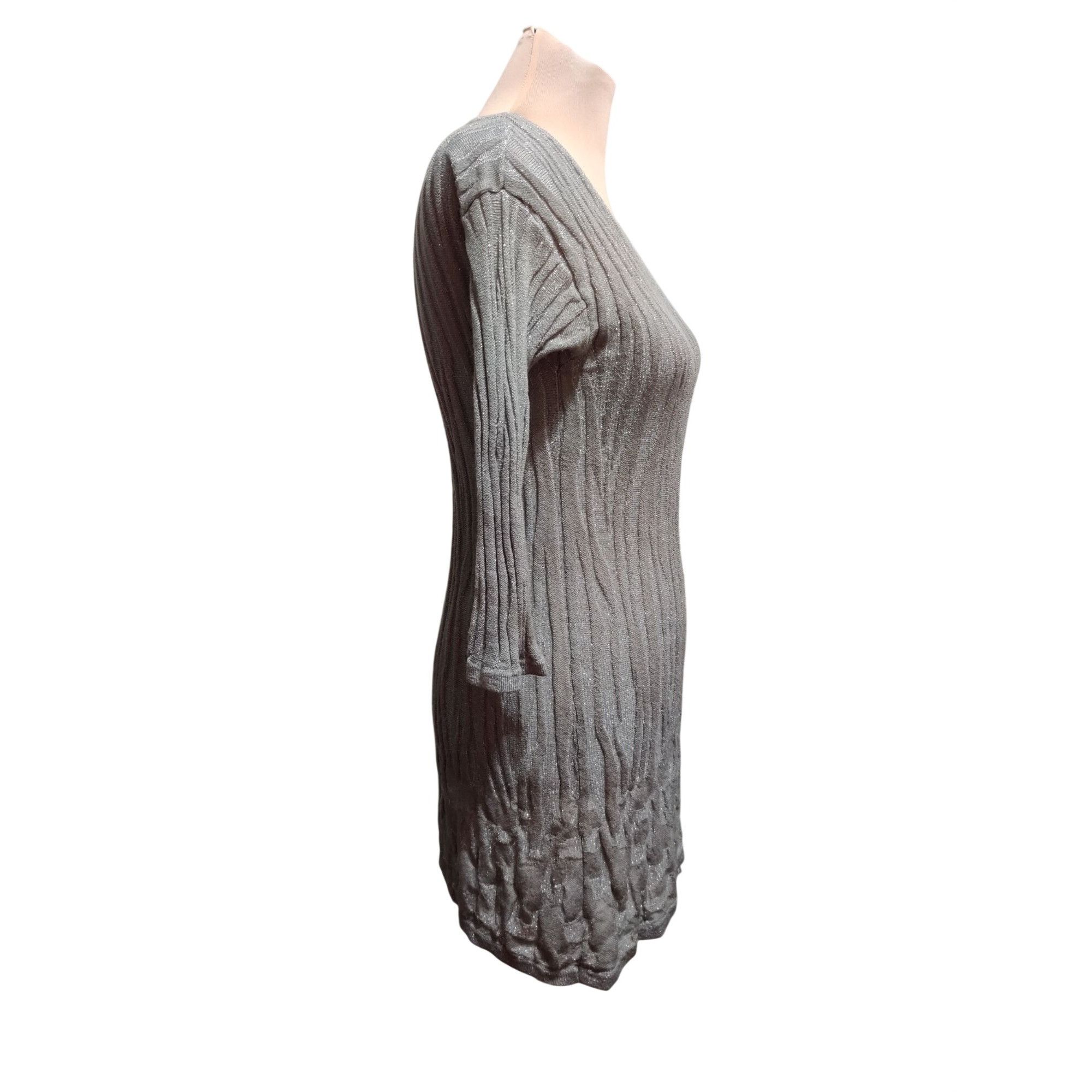 Chicos Chicos Travelers 0 Small Womens Top Silver Shimmer Knit Y2K Size S / US 4 / IT 40 - 3 Thumbnail
