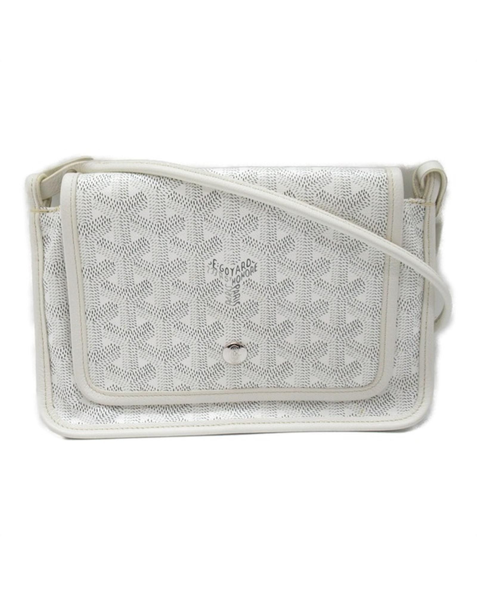 image of White Goyardine Plumet Crossbody Bag In Ab Condition, Women's