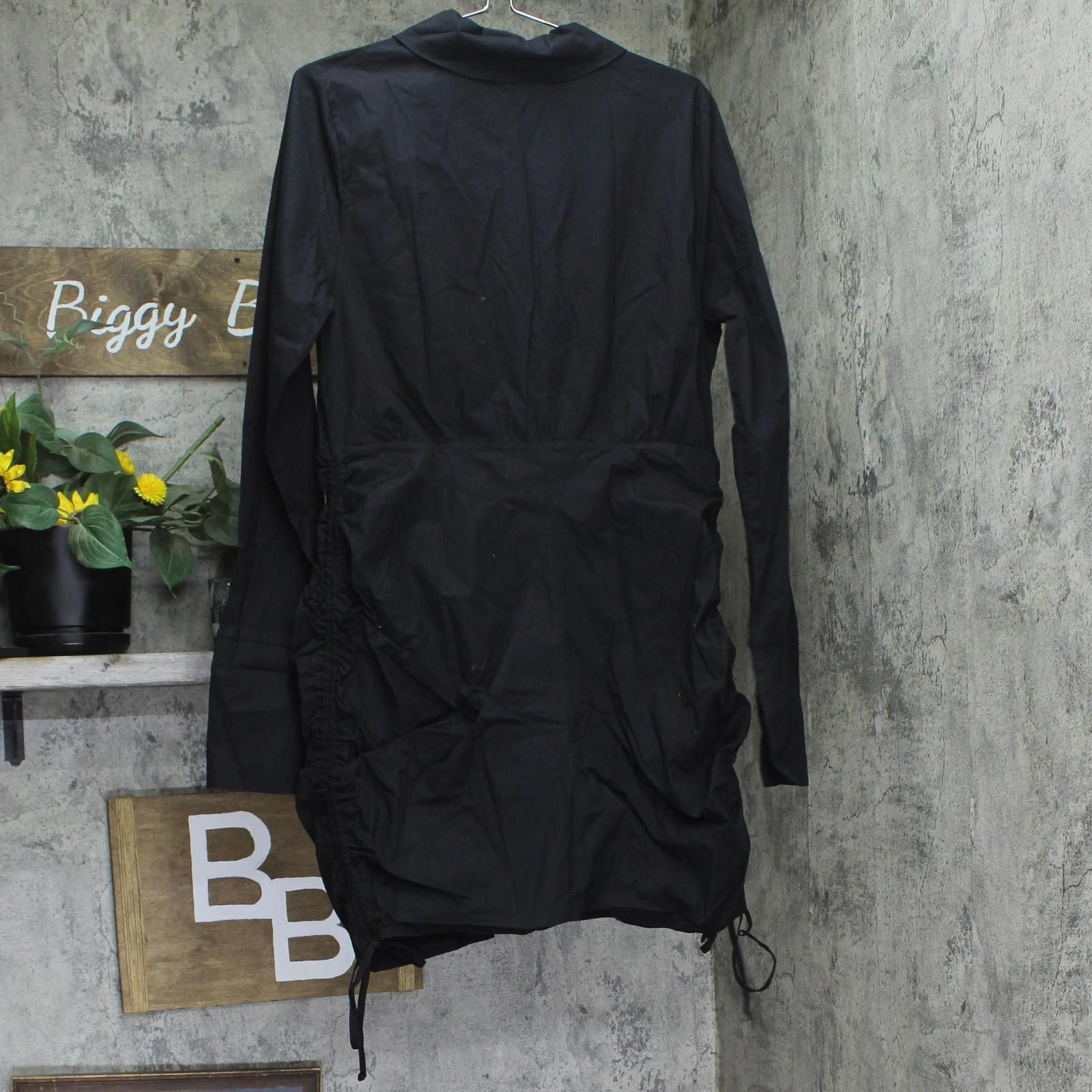 Other And Now This Button Up Shirt Poplin Ruched Dress Black Xl Size XL / US 12-14 / IT 48-50 - 2 Thumbnail
