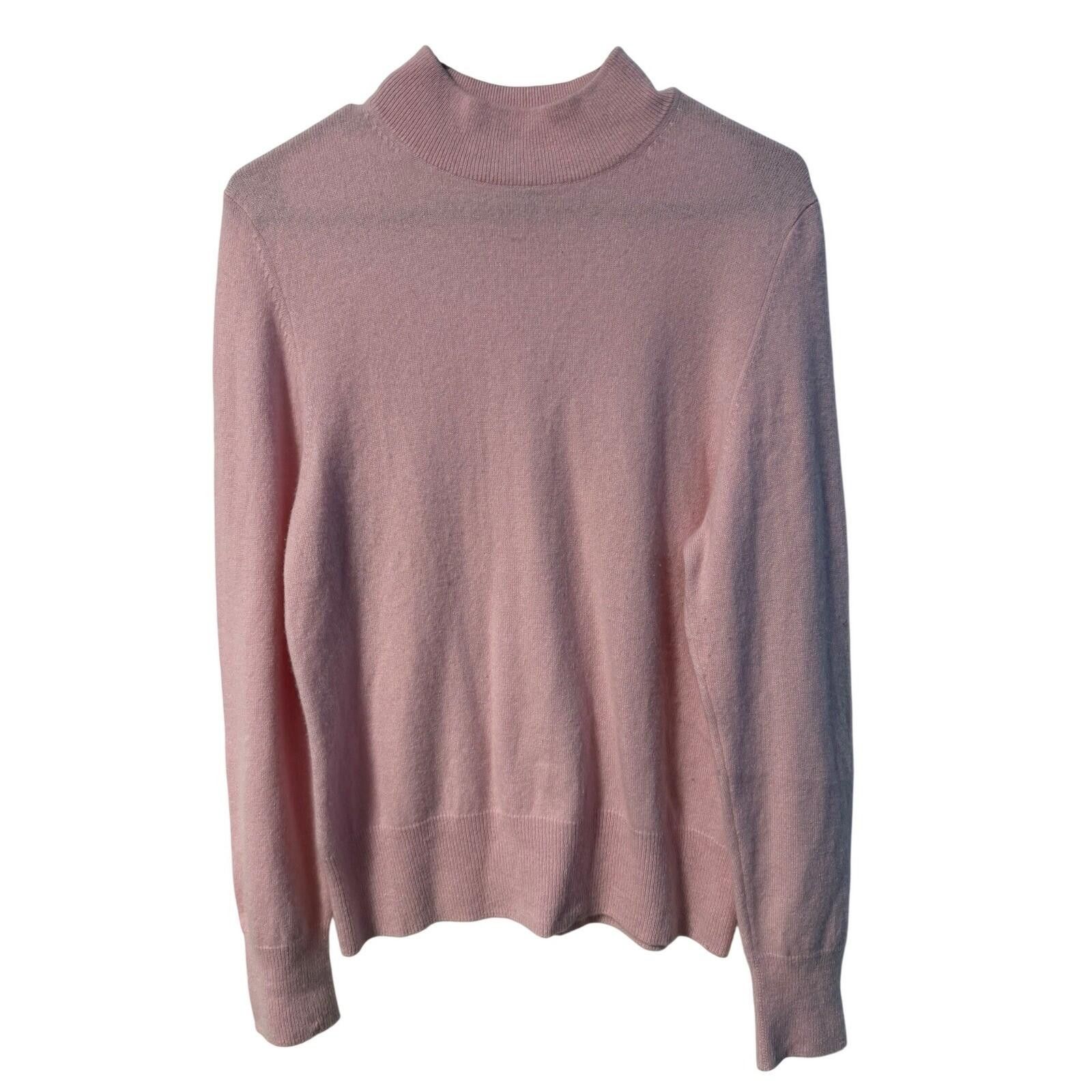 Other Privé Cashmere Mock Neck Sweater Womens L Pink Fine Knit Size L / US 10 / IT 46 - 1 Thumbnail